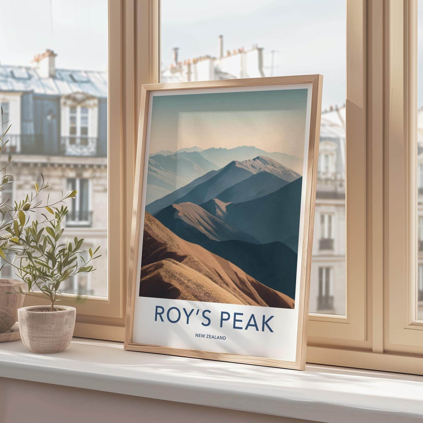 Roys Peak Poster - New Zealand Travel Art - Receding Mountain Landscape Home Decor