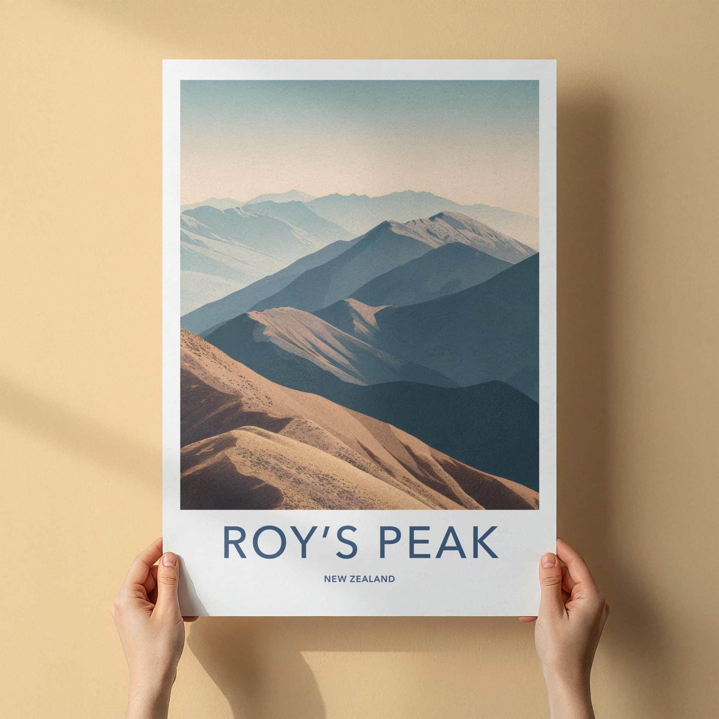 Roys Peak Poster - New Zealand Travel Art - Receding Mountain Landscape Home Decor