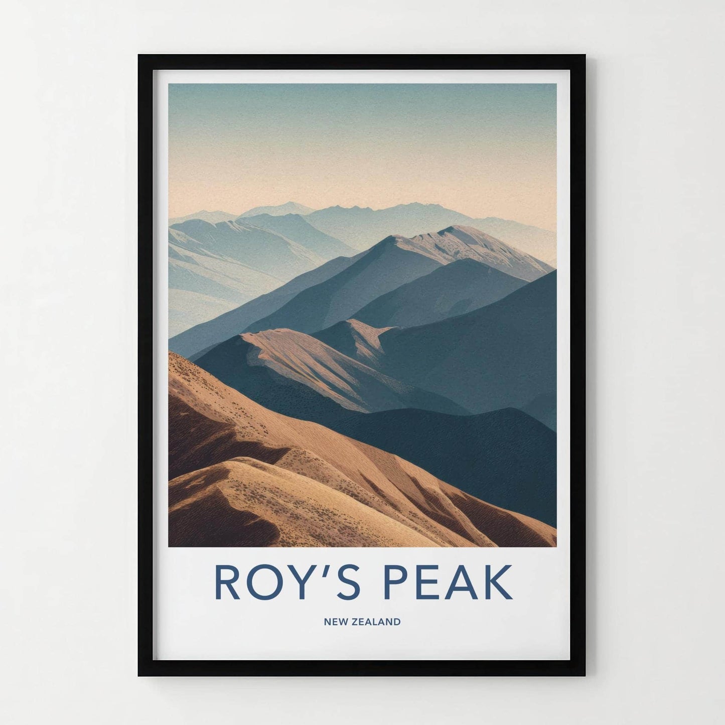 Roys Peak Poster - New Zealand Travel Art - Receding Mountain Landscape Home Decor