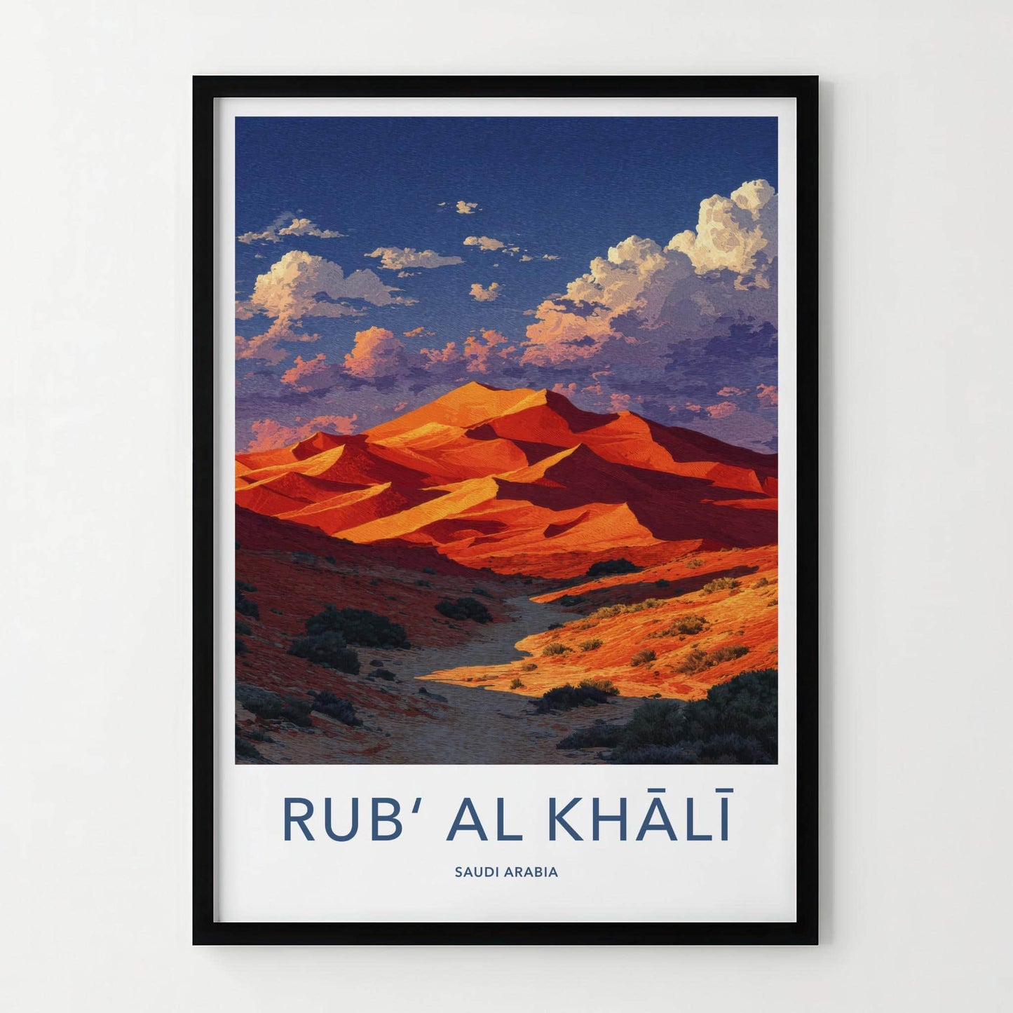 Rub Al Khali Poster - Saudi Arabia Travel Art - Orange Desert Sunset Home Decor