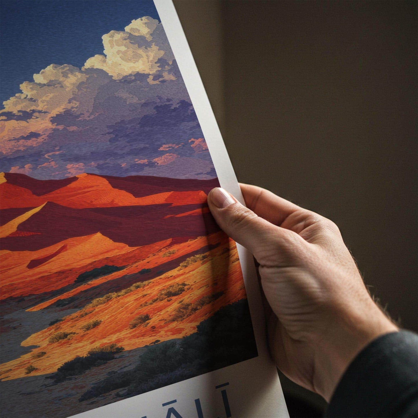 Rub Al Khali Poster - Saudi Arabia Travel Art - Orange Desert Sunset Home Decor