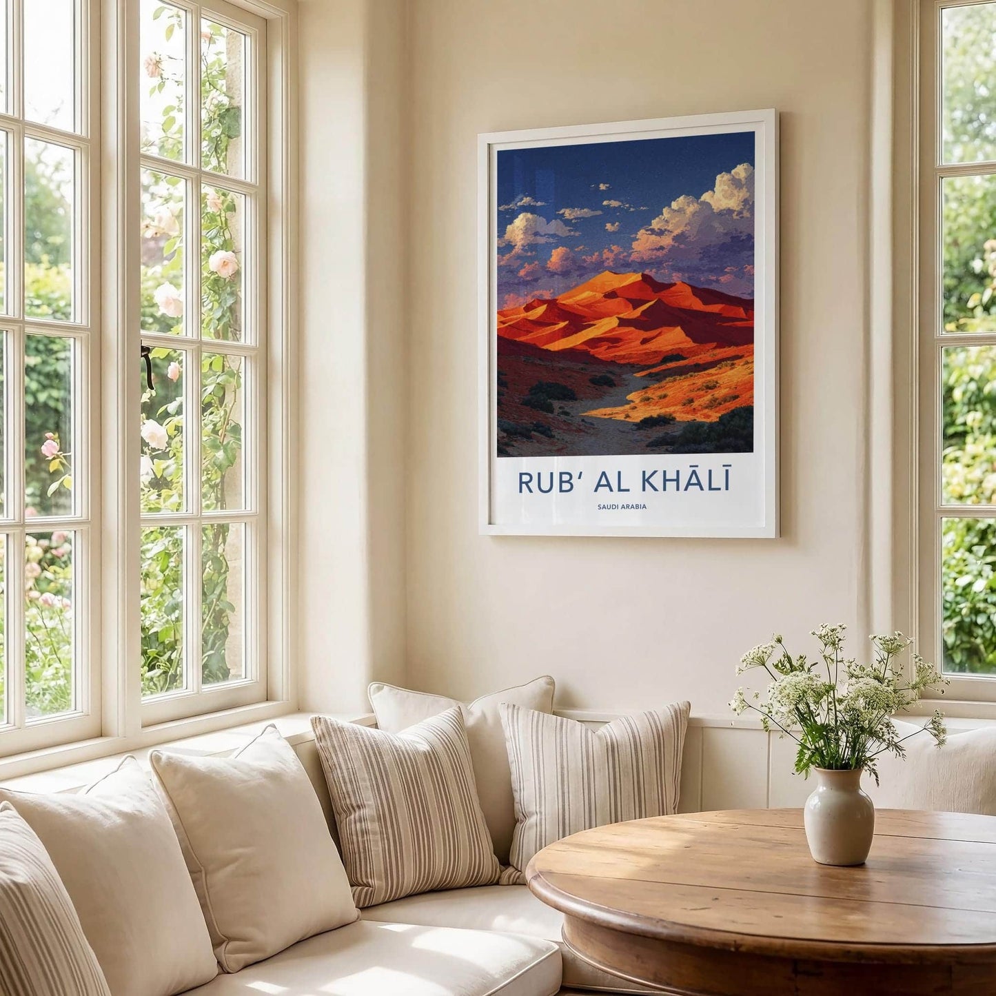 Rub Al Khali Poster - Saudi Arabia Travel Art - Orange Desert Sunset Home Decor