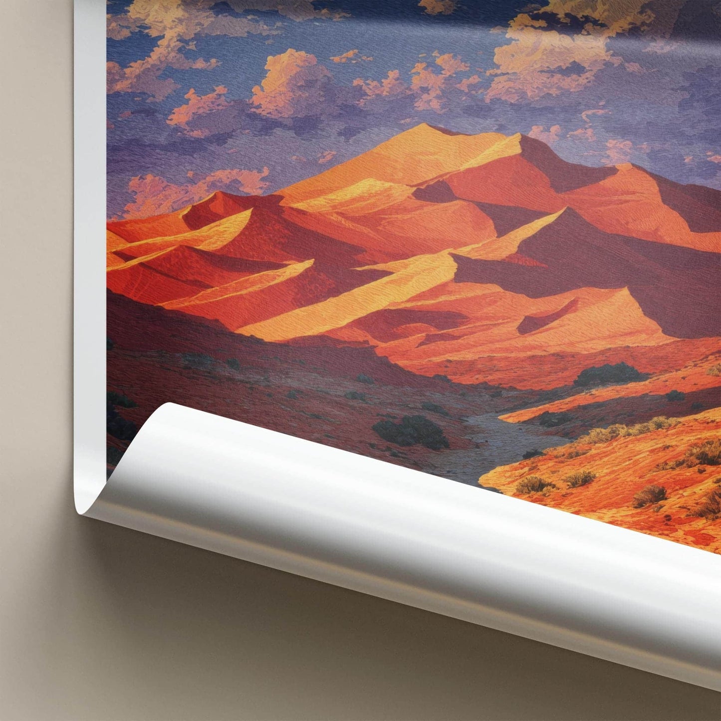 Rub Al Khali Poster - Saudi Arabia Travel Art - Orange Desert Sunset Home Decor