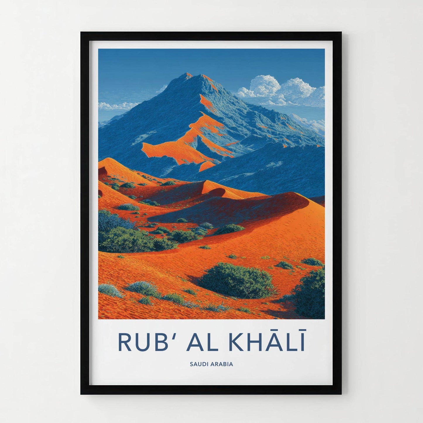 Rub Al Khali Poster - Saudi Arabia Travel Art - Vibrant Desert Scene Home Decor
