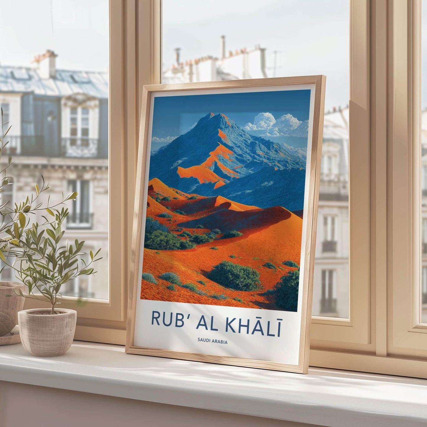 Rub Al Khali Poster - Saudi Arabia Travel Art - Vibrant Desert Scene Home Decor