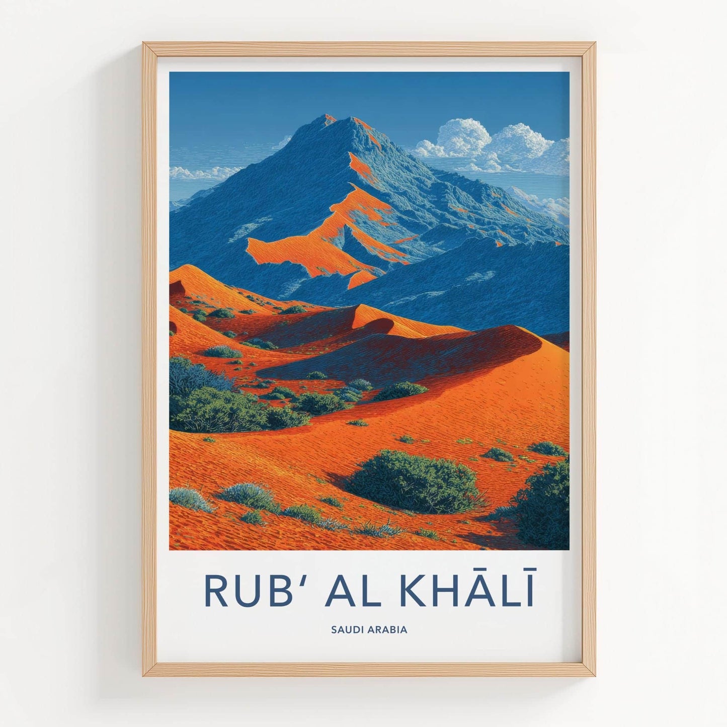 Rub Al Khali Poster - Saudi Arabia Travel Art - Vibrant Desert Scene Home Decor