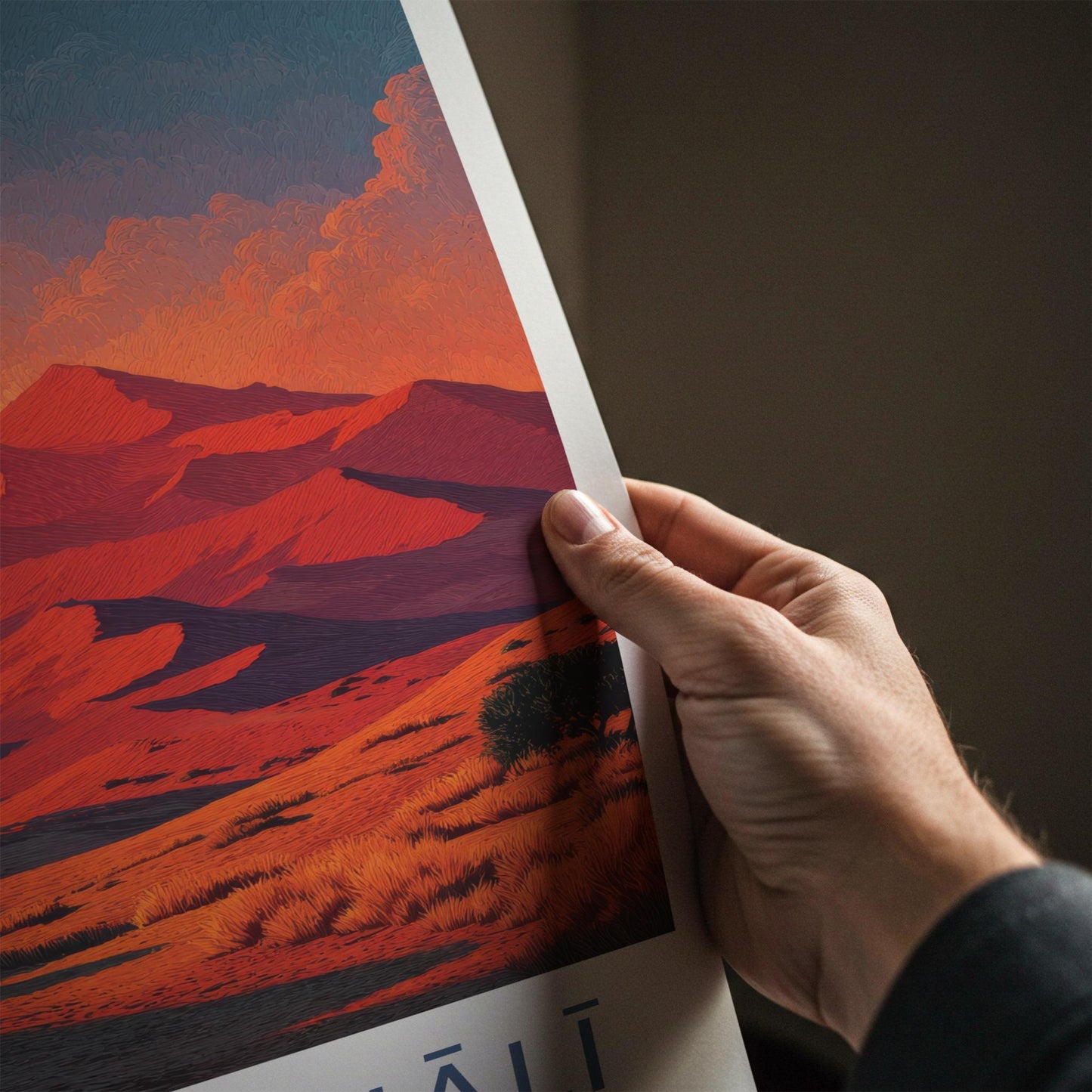 Rub Al Khali Poster - Saudi Arabia Travel Art - Vibrant Desert Sunset Home Decor