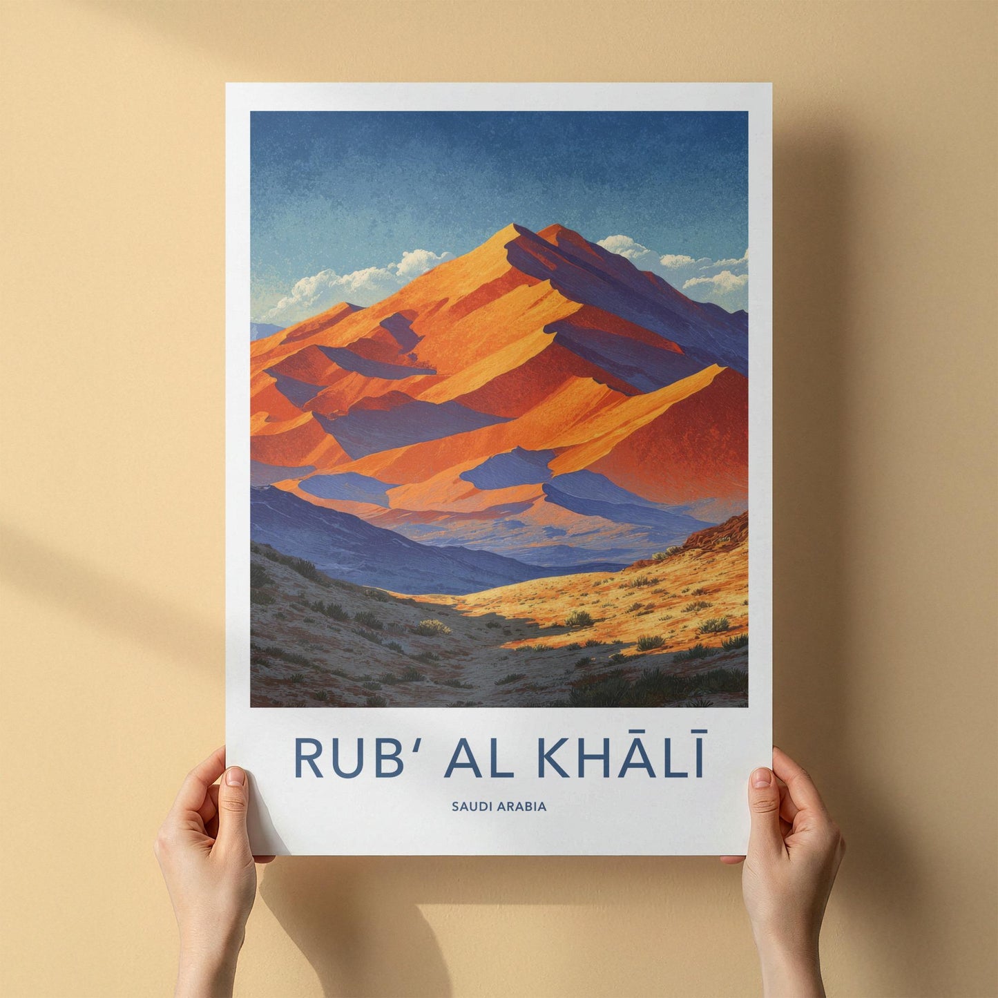 Rub Al Khali Poster - Saudi Arabia Wall Art - Vibrant Desert Dunes Home Decor