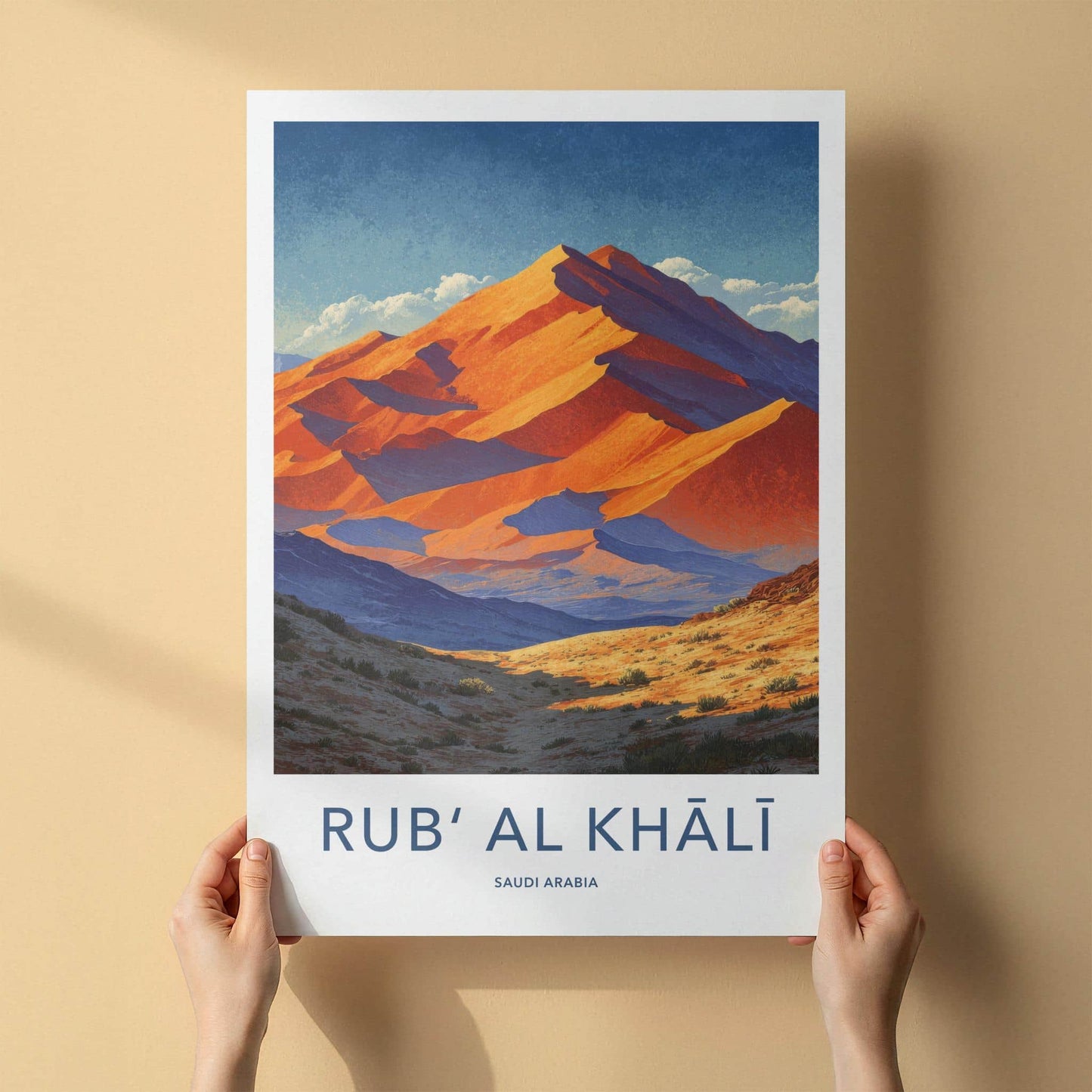 Rub Al Khali Poster - Saudi Arabia Wall Art - Vibrant Desert Dunes Home Decor