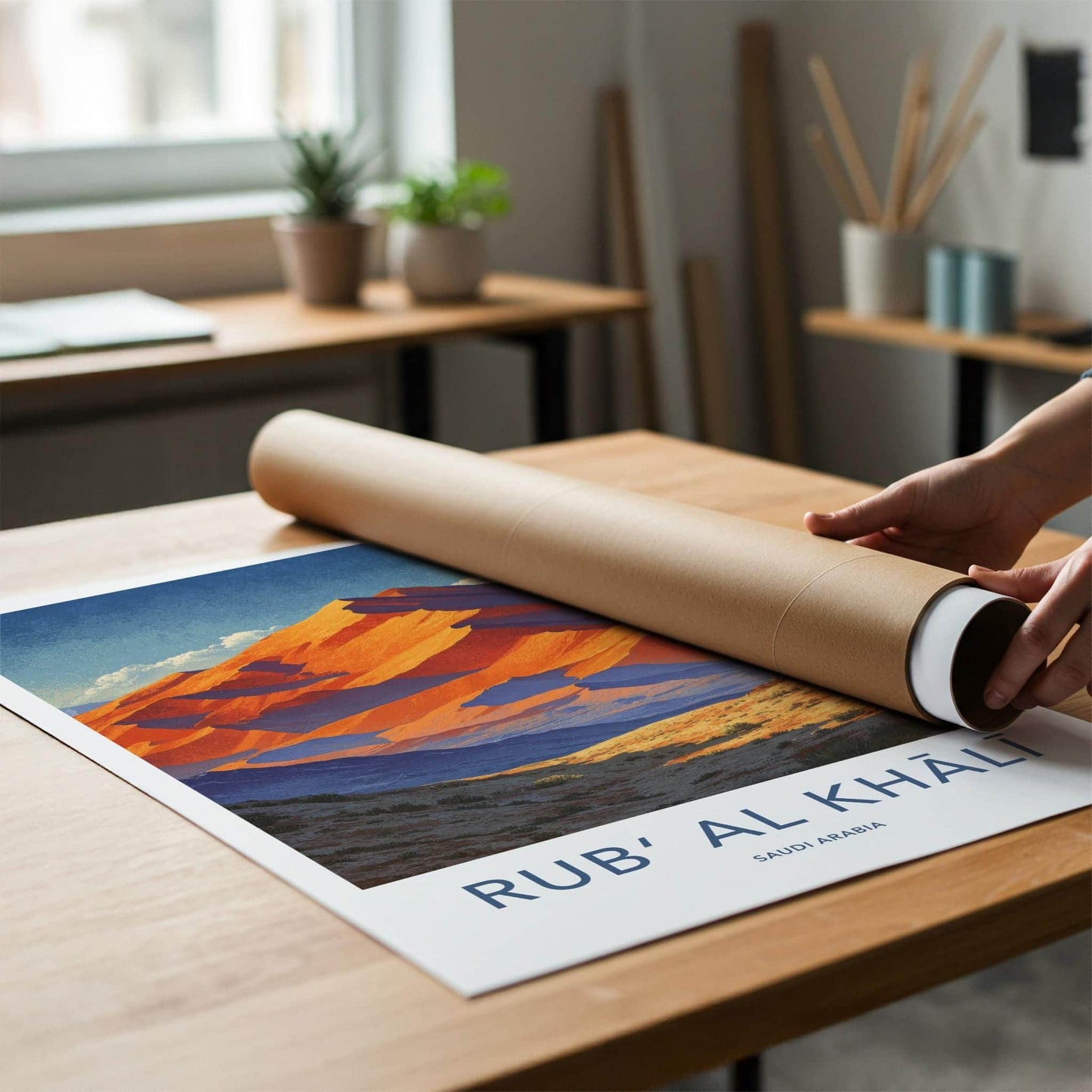 Rub Al Khali Poster - Saudi Arabia Wall Art - Vibrant Desert Dunes Home Decor