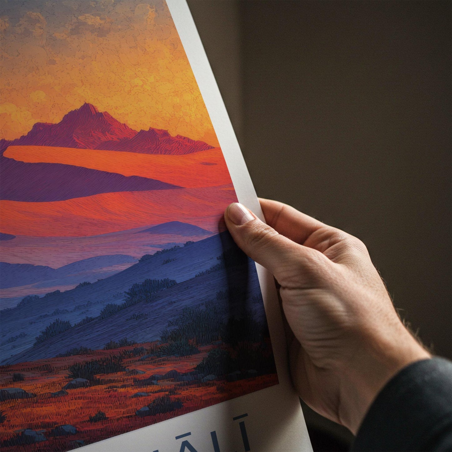 Rub Al Khali Poster - United Arab Emirates Travel Art - Orange Dune Castle Home Decor