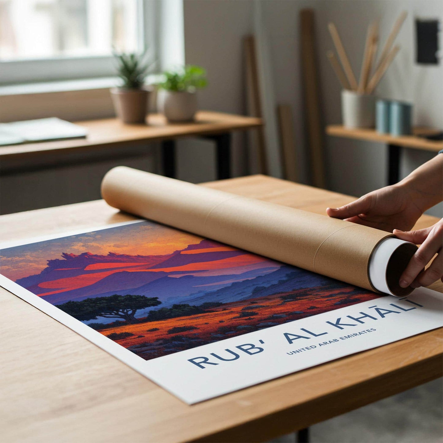 Rub Al Khali Poster - United Arab Emirates Travel Art - Orange Dune Castle Home Decor