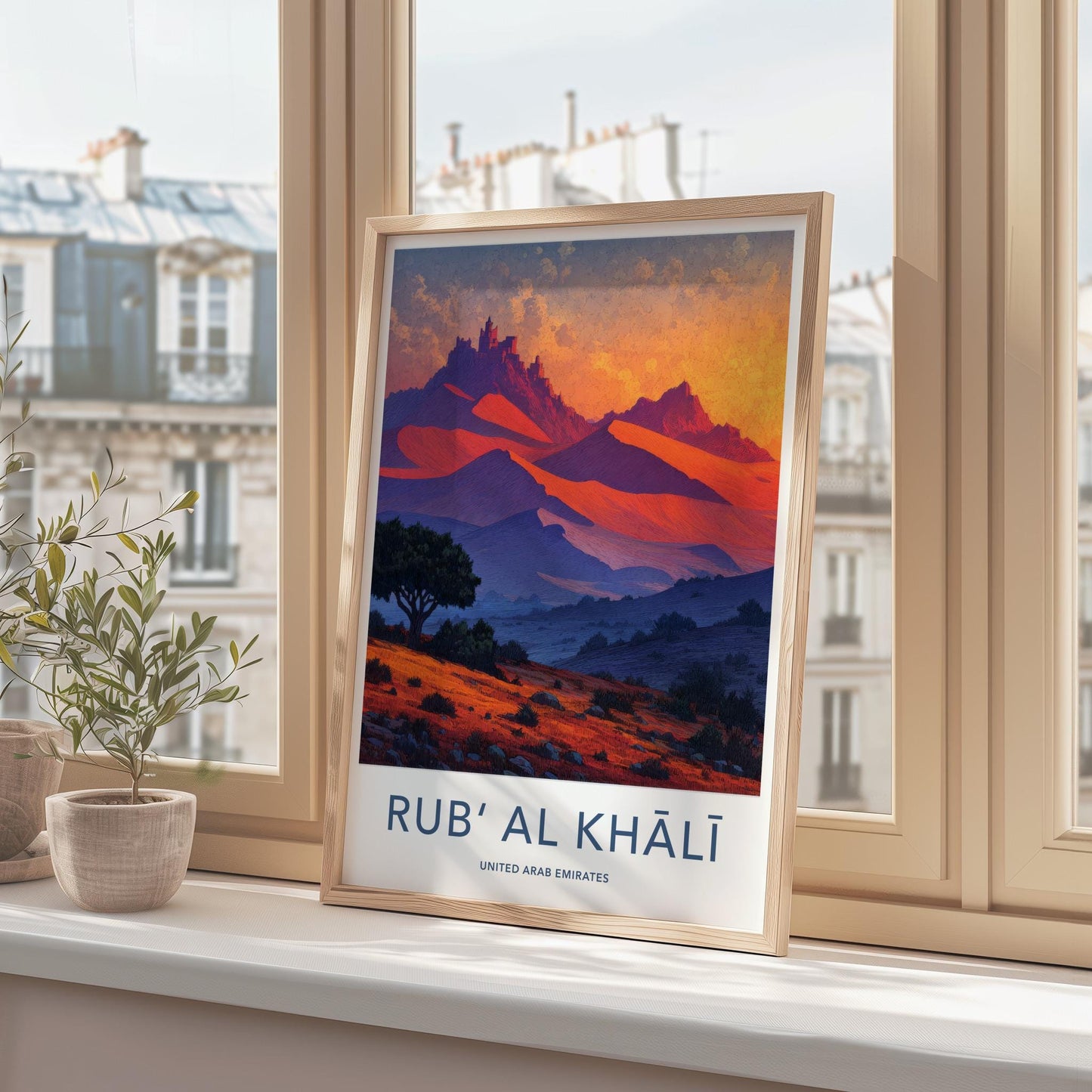 Rub Al Khali Poster - United Arab Emirates Travel Art - Orange Dune Castle Home Decor