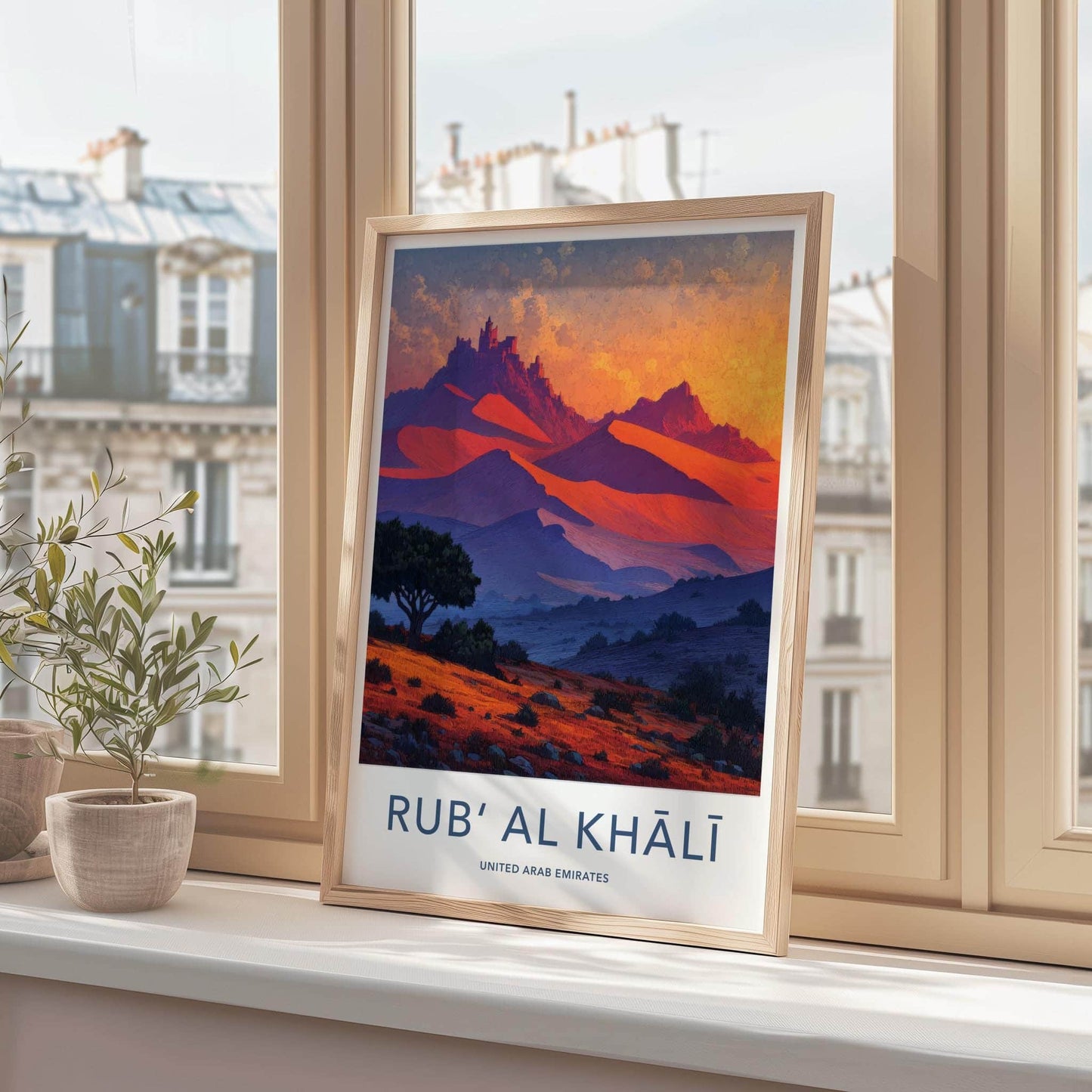 Rub Al Khali Poster - United Arab Emirates Travel Art - Orange Dune Castle Home Decor