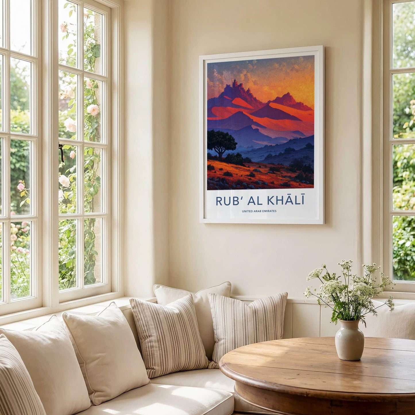 Rub Al Khali Poster - United Arab Emirates Travel Art - Orange Dune Castle Home Decor