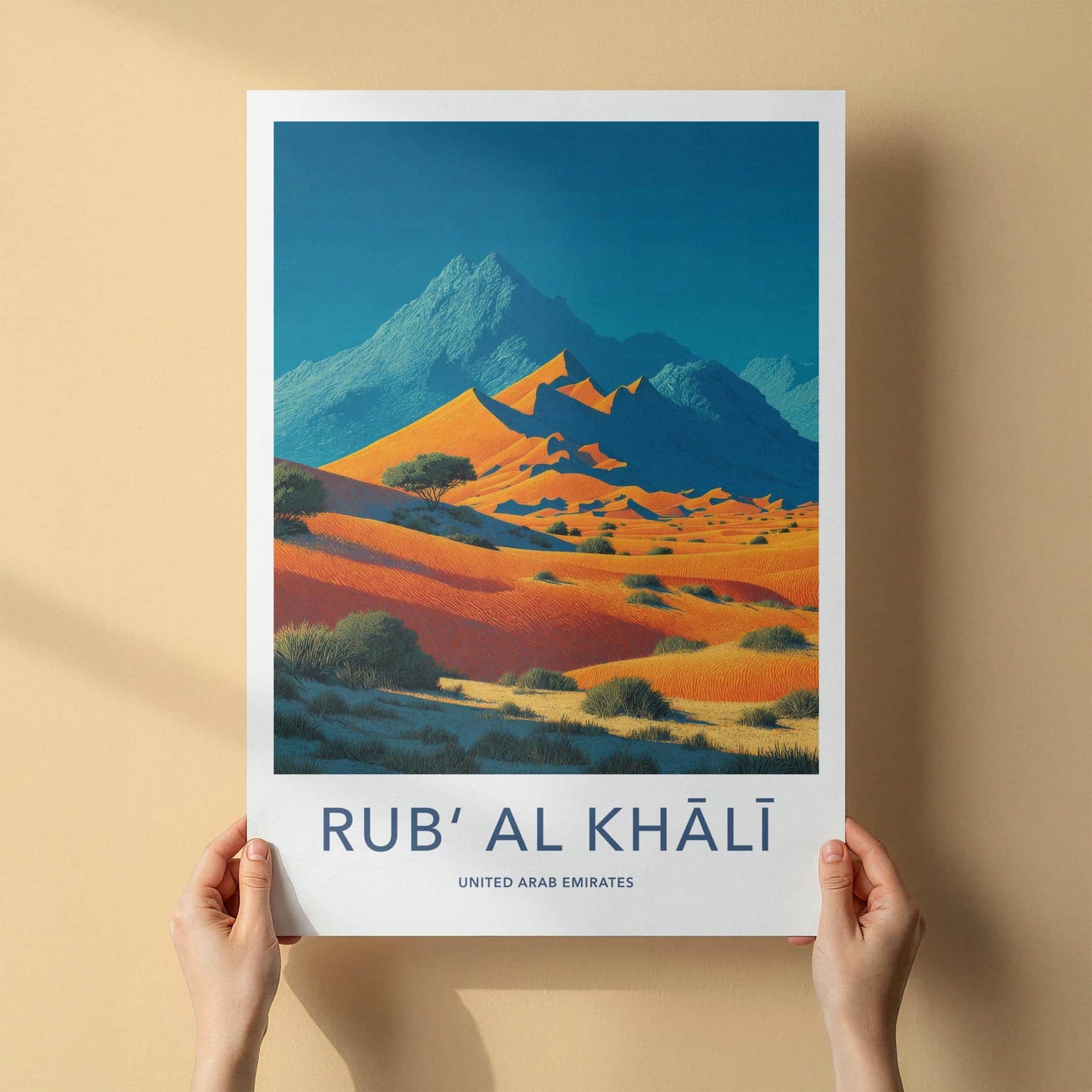 Rub Al Khali Poster - United Arab Emirates Travel Art - Vibrant Desert Landscape Home Decor