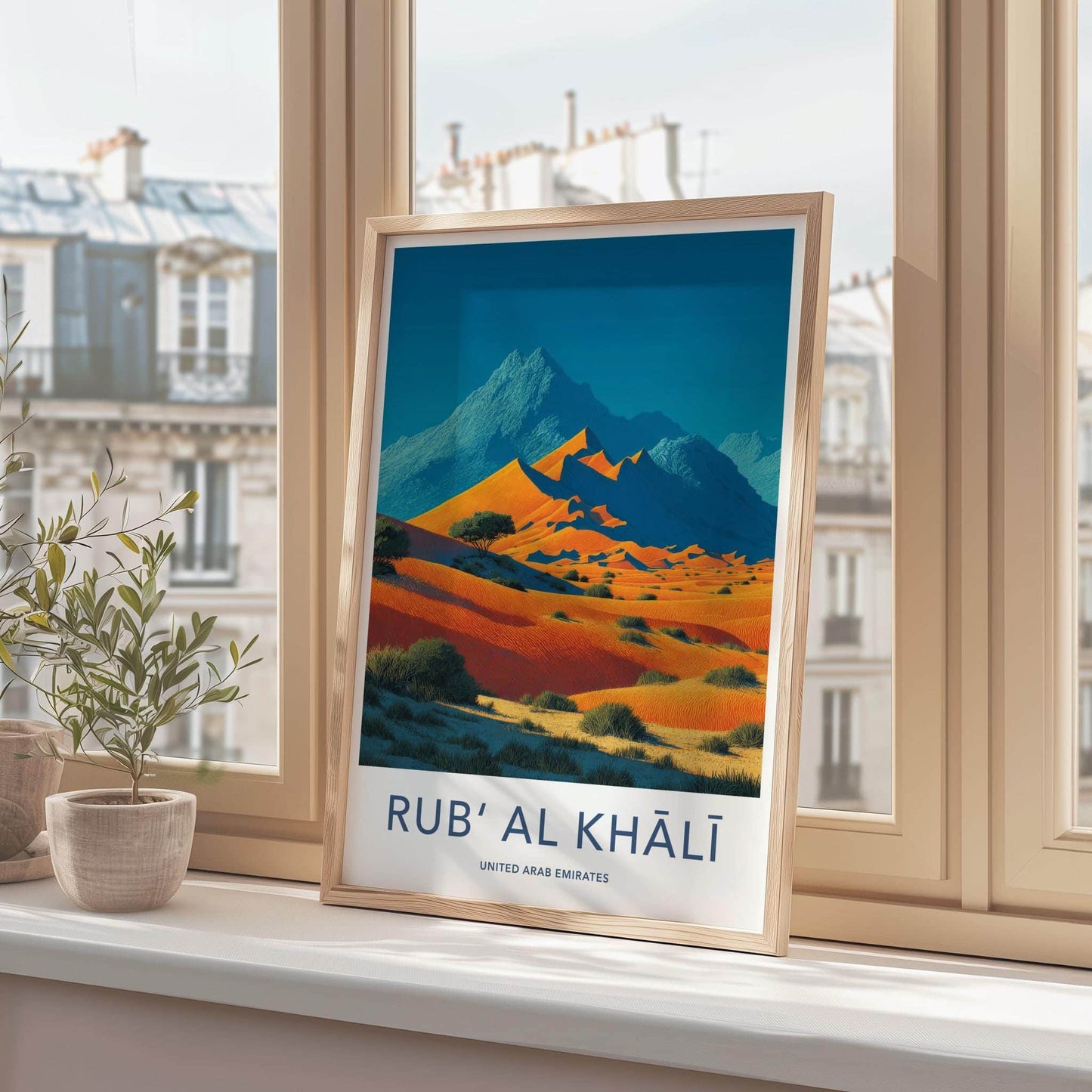 Rub Al Khali Poster - United Arab Emirates Travel Art - Vibrant Desert Landscape Home Decor