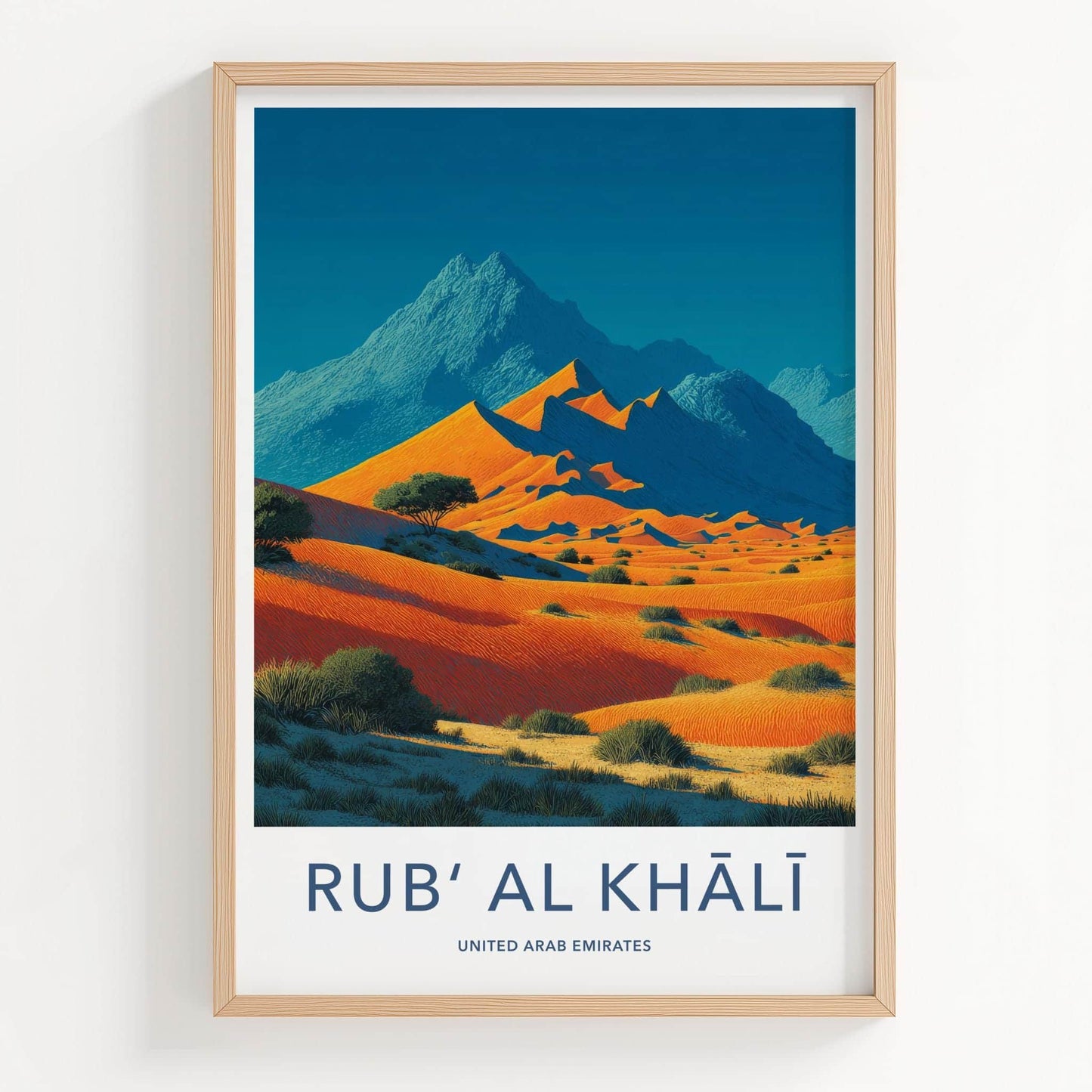 Rub Al Khali Poster - United Arab Emirates Travel Art - Vibrant Desert Landscape Home Decor