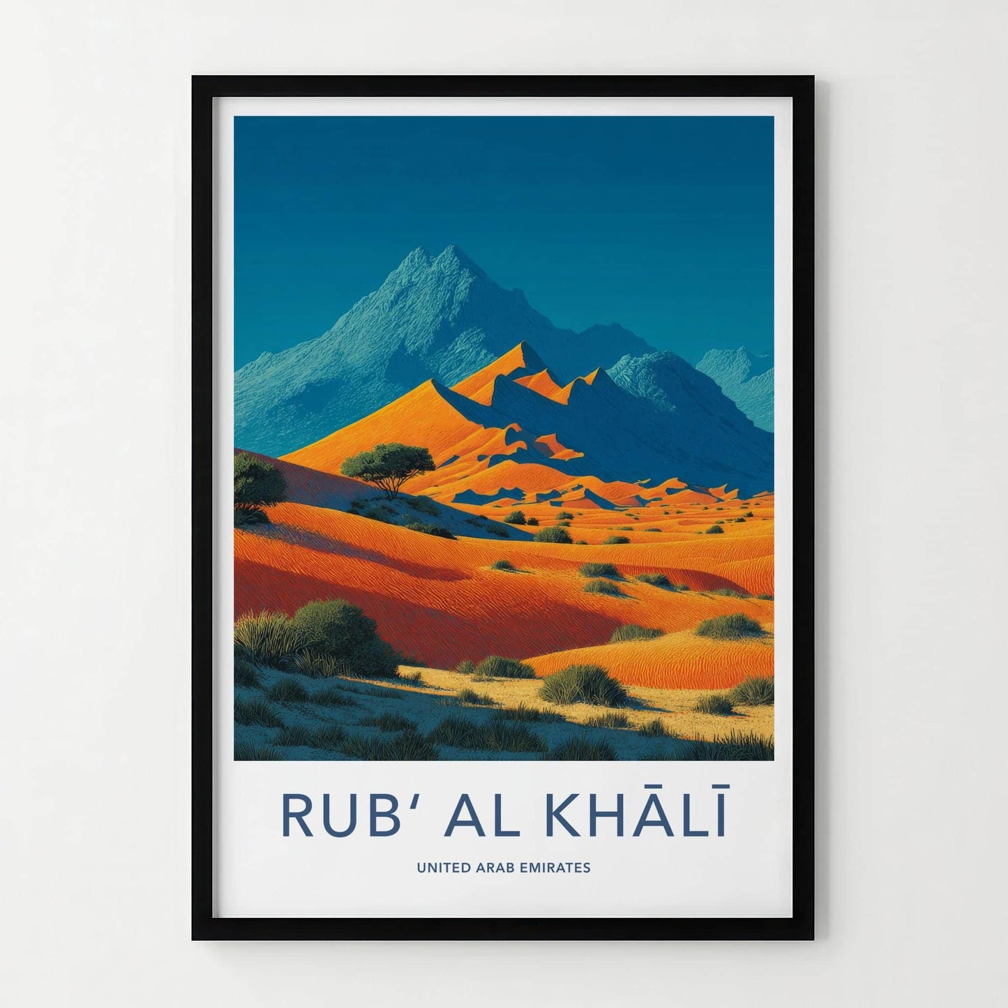 Rub Al Khali Poster - United Arab Emirates Travel Art - Vibrant Desert Landscape Home Decor