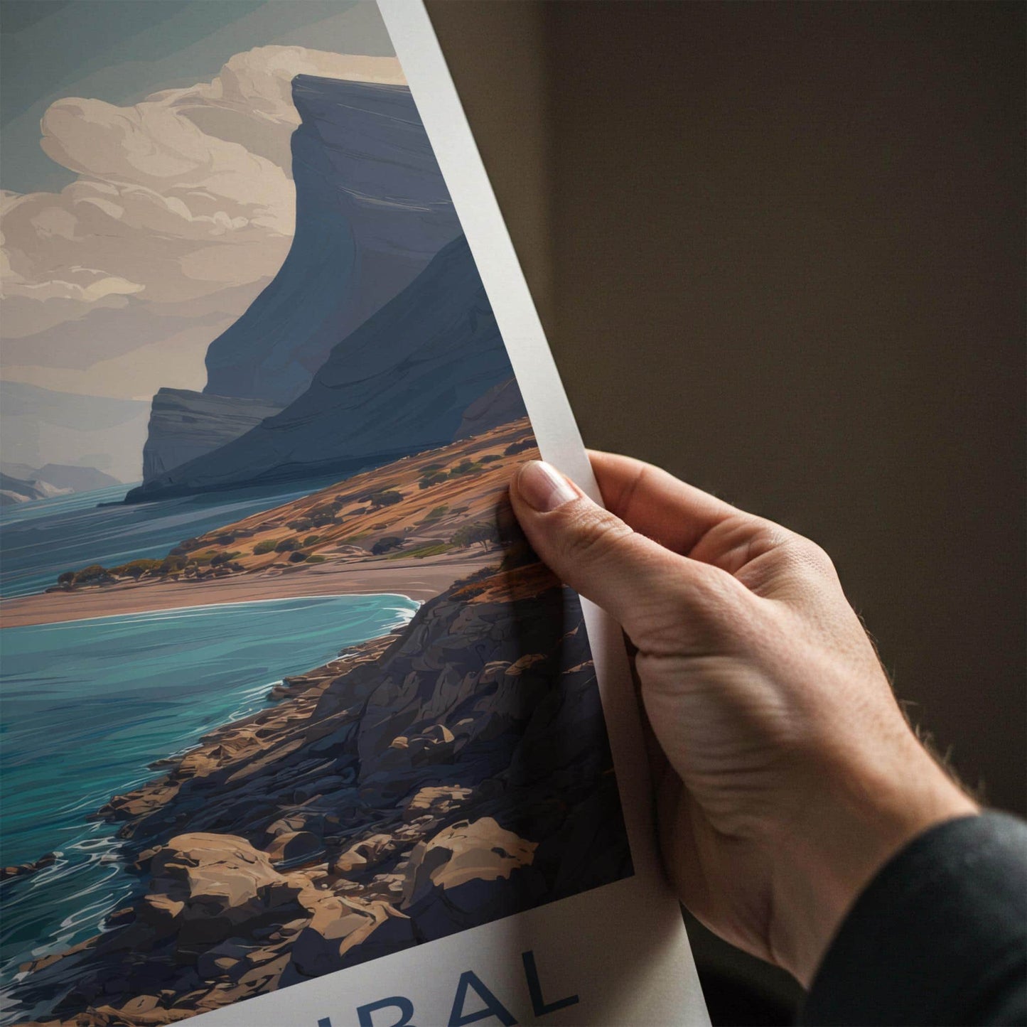Ruus Al Jibal Poster - Oman Travel Art - Mountain Coast Bay Home Decor