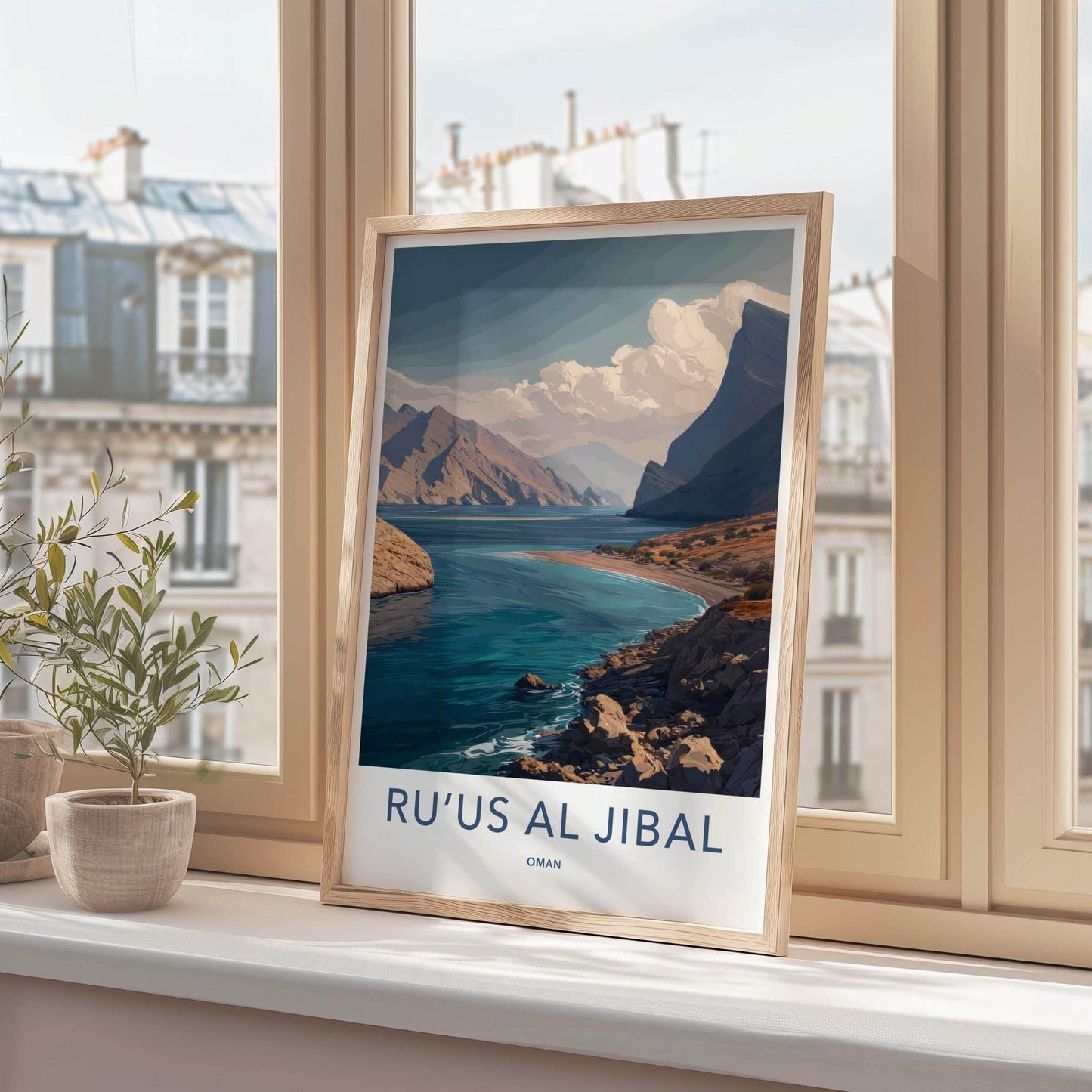 Ruus Al Jibal Poster - Oman Travel Art - Mountain Coast Bay Home Decor