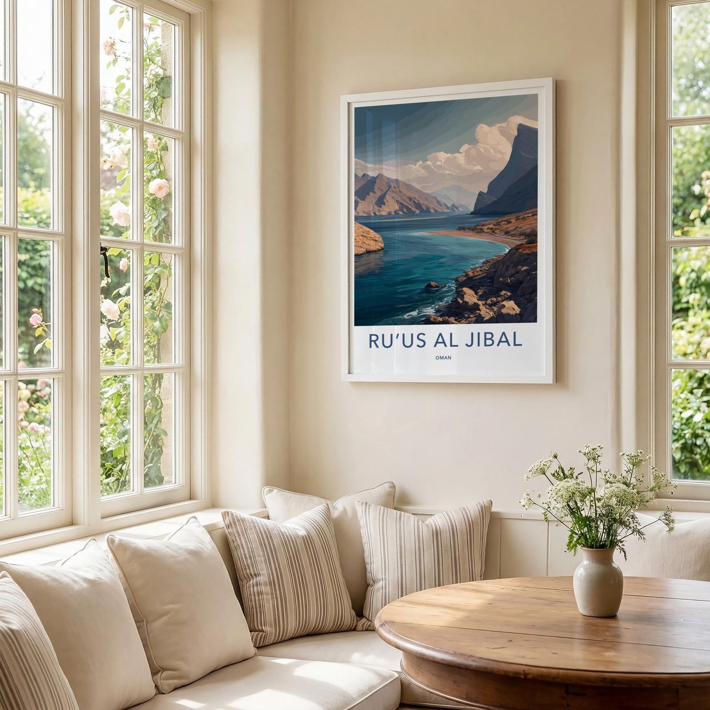 Ruus Al Jibal Poster - Oman Travel Art - Mountain Coast Bay Home Decor