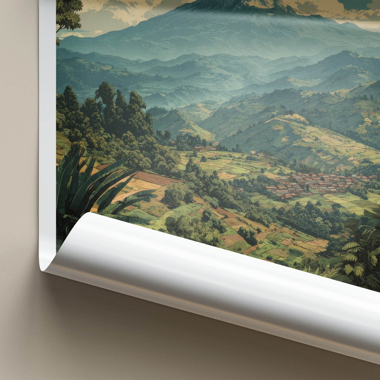Rwanda Poster - Africa Travel Art - Snow Capped Mountain Home Decor