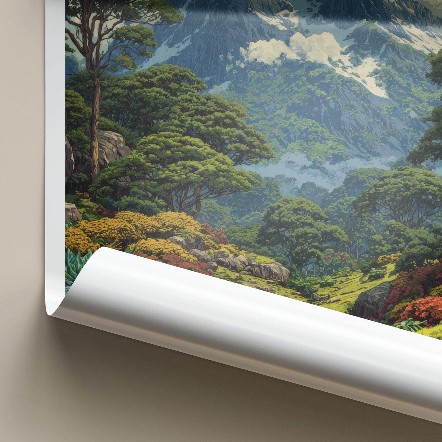 Rwenzori Mountains Poster - Africa Travel Art - Lush Valley Stream Home Decor
