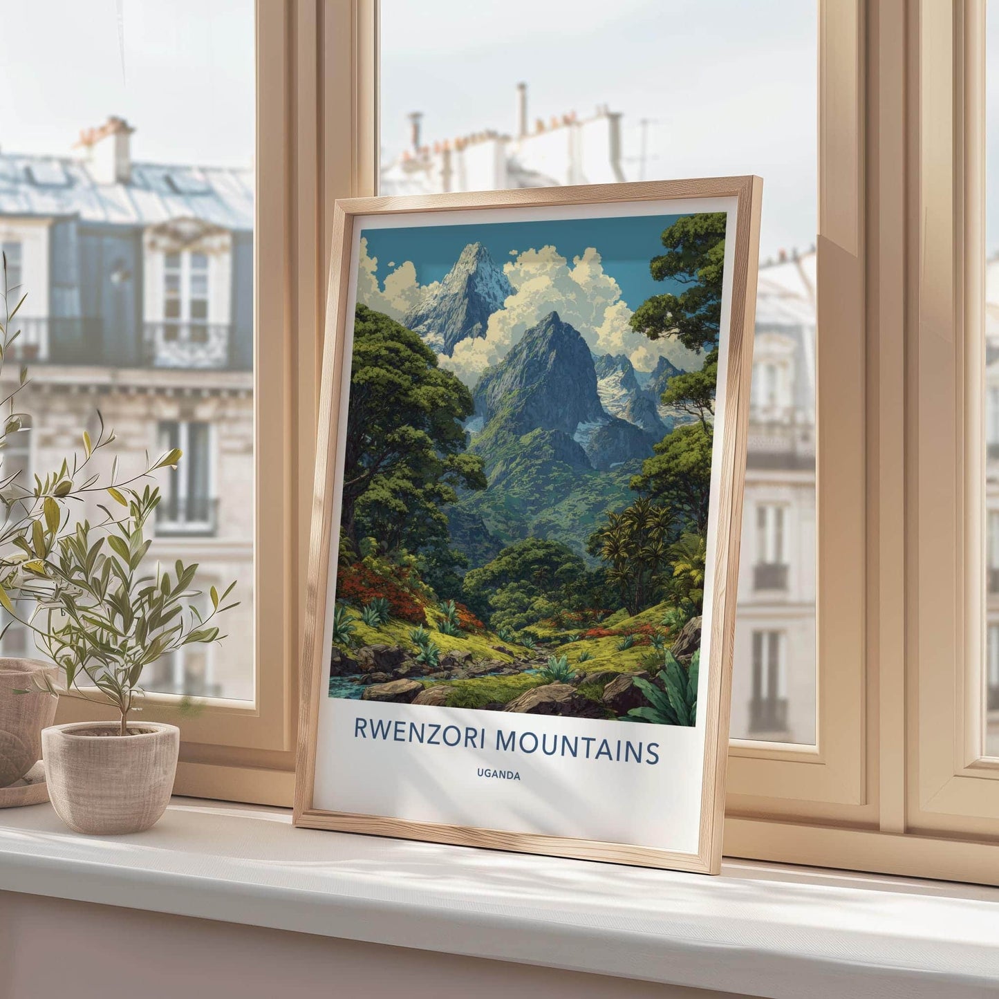 Rwenzori Mountains Poster - Uganda Travel Art - Lush Green Peaks Home Decor