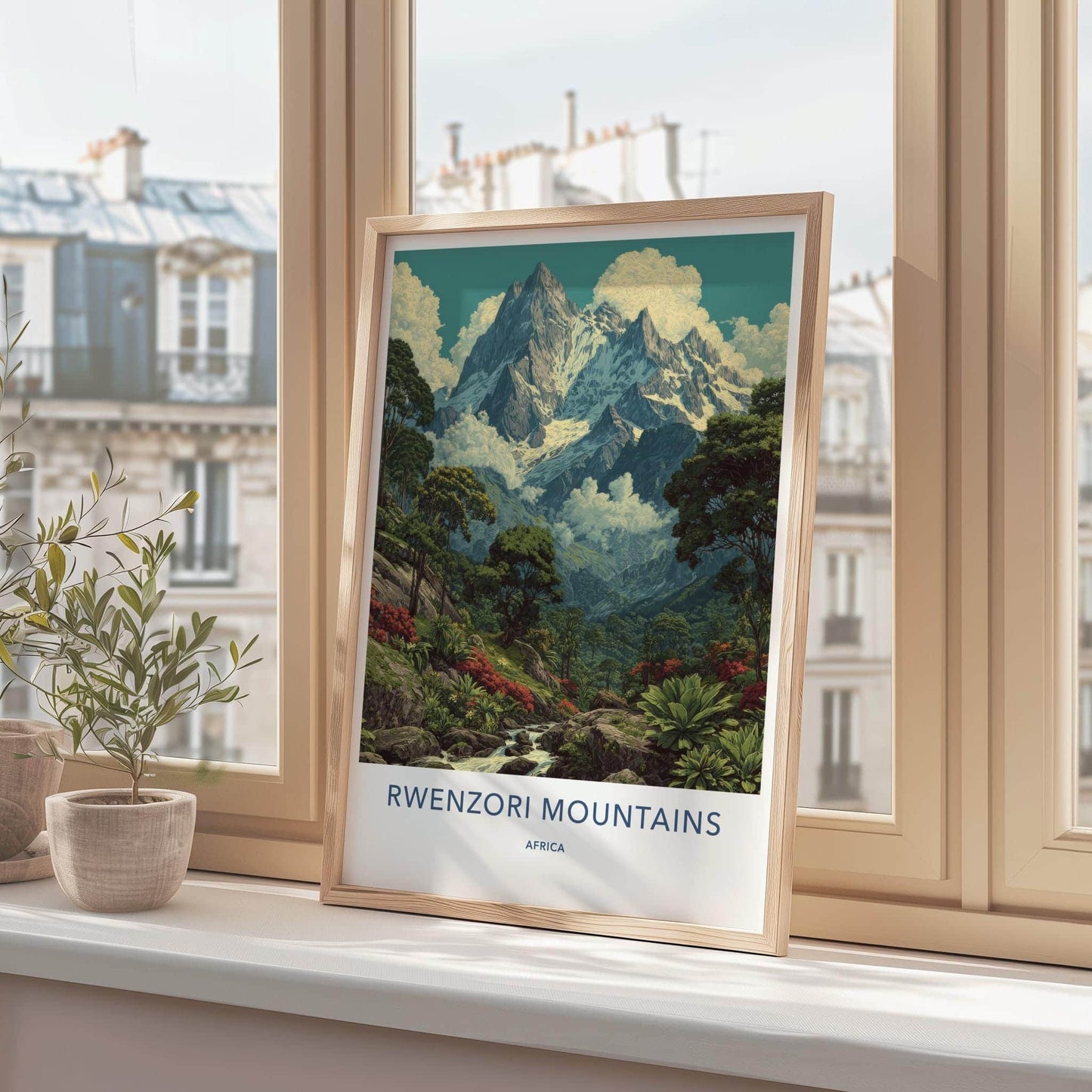 Rwenzori Mountains Poster - Uganda Travel Art - Lush Mountain Landscape Home Decor