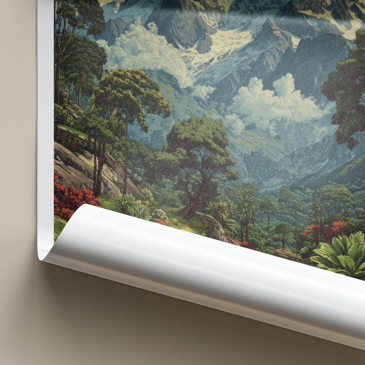 Rwenzori Mountains Poster - Uganda Travel Art - Lush Mountain Landscape Home Decor