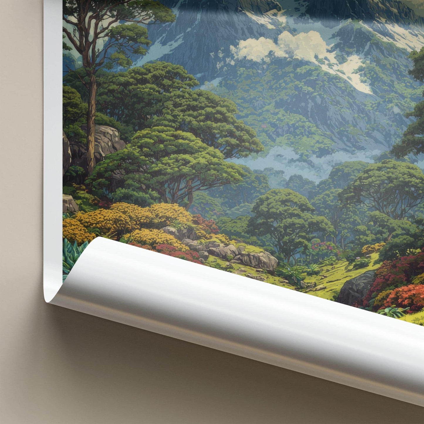 Rwenzori Mountains Poster - Uganda Travel Art - Lush Mountain Stream Home Decor