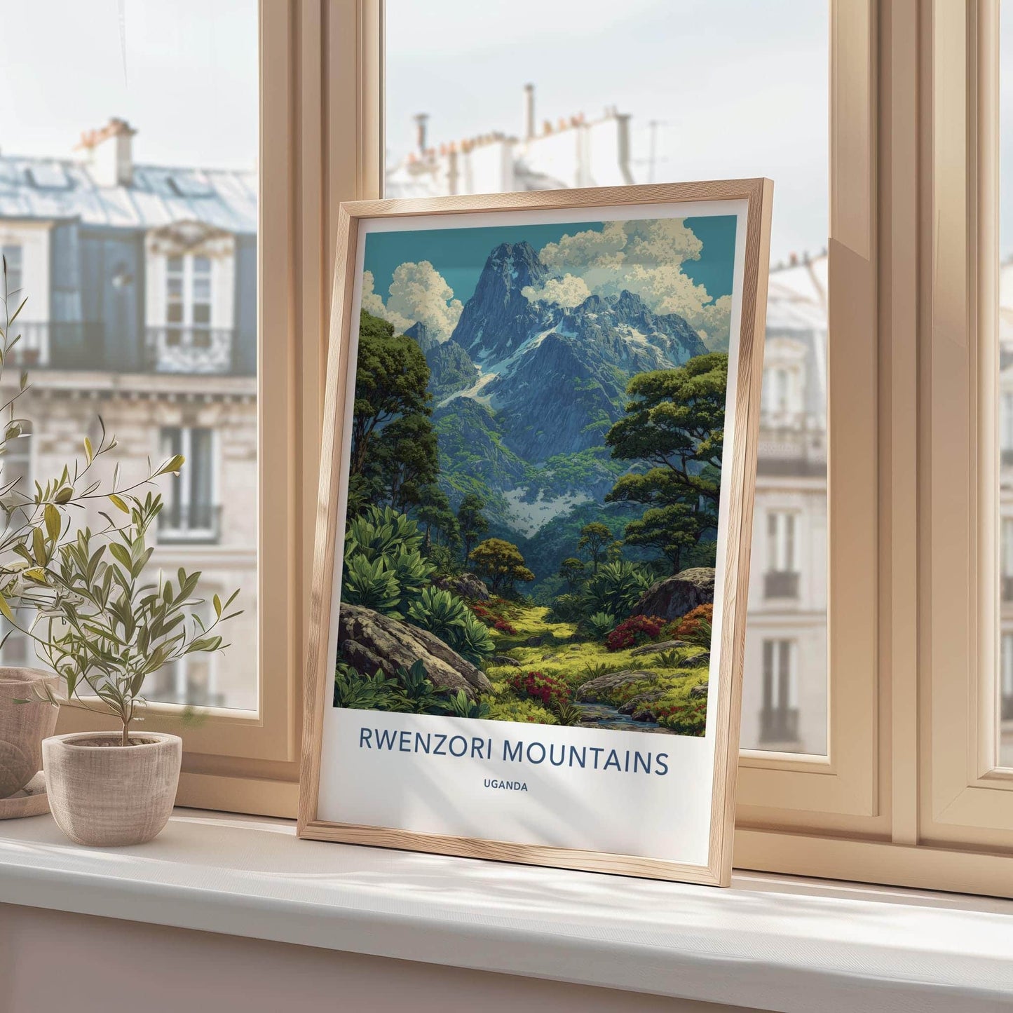 Rwenzori Mountains Poster - Uganda Travel Art - Lush Mountainous Valley Wall Decor