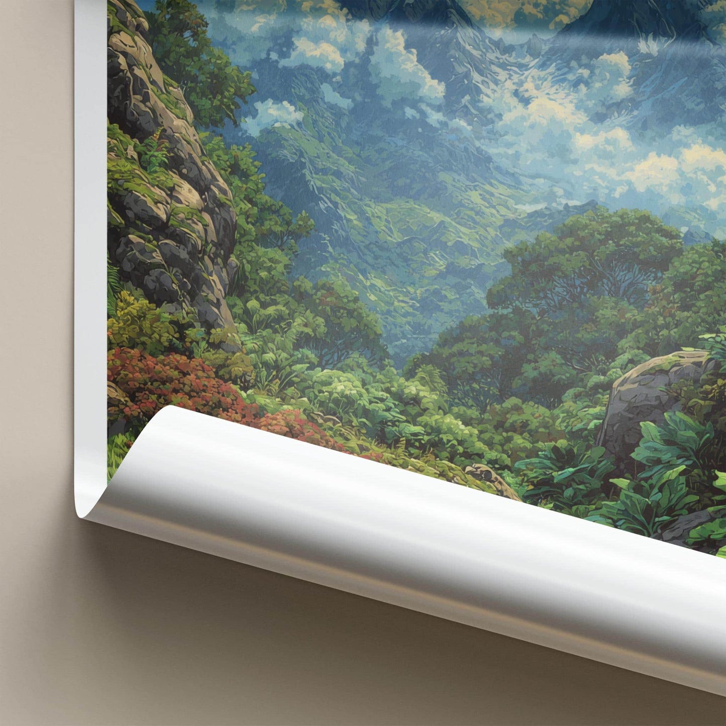 Rwenzori Poster - Africa Travel Art - Cloudy Mountain Peaks Wall Decor