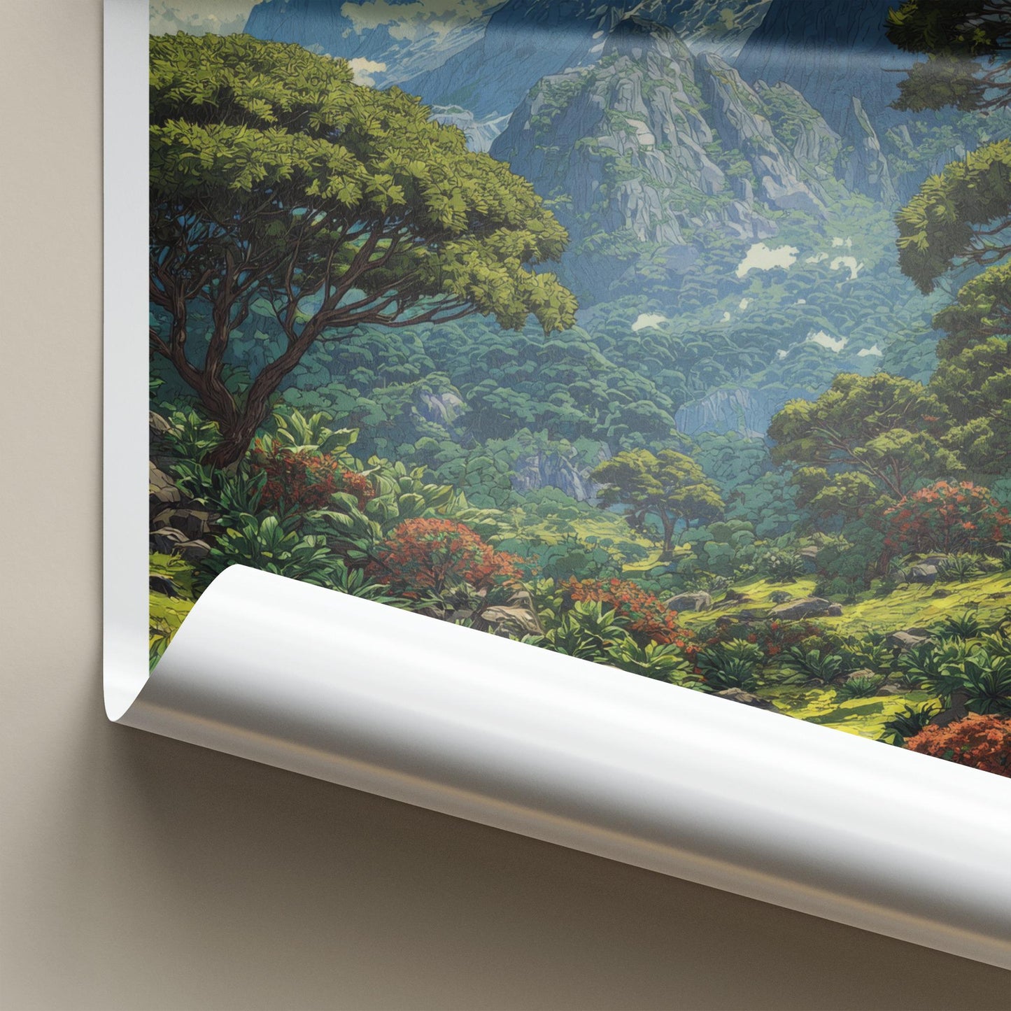 Rwenzori Poster - Africa Travel Art - Lush Mountainous Valley Home Decor