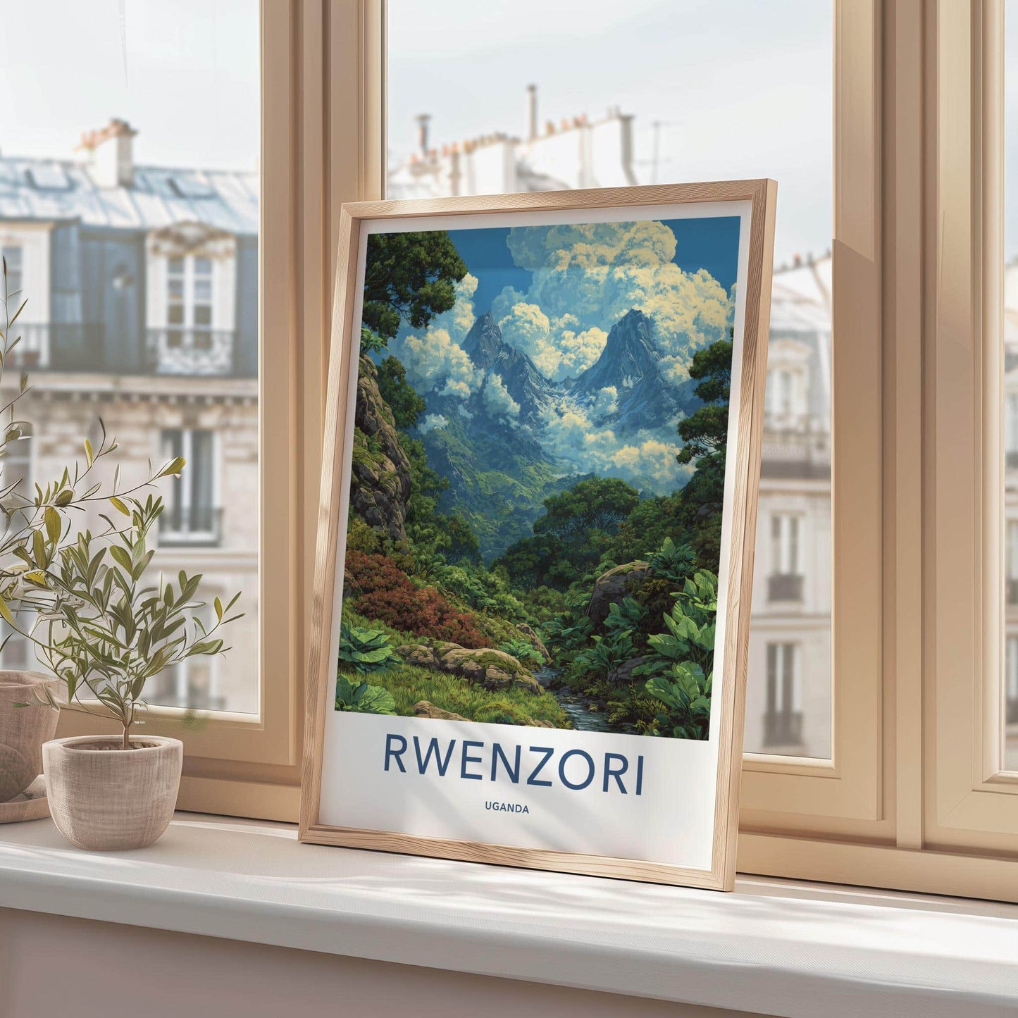 Rwenzori Poster - Uganda Wall Art - Lush Green Mountains Home Decor