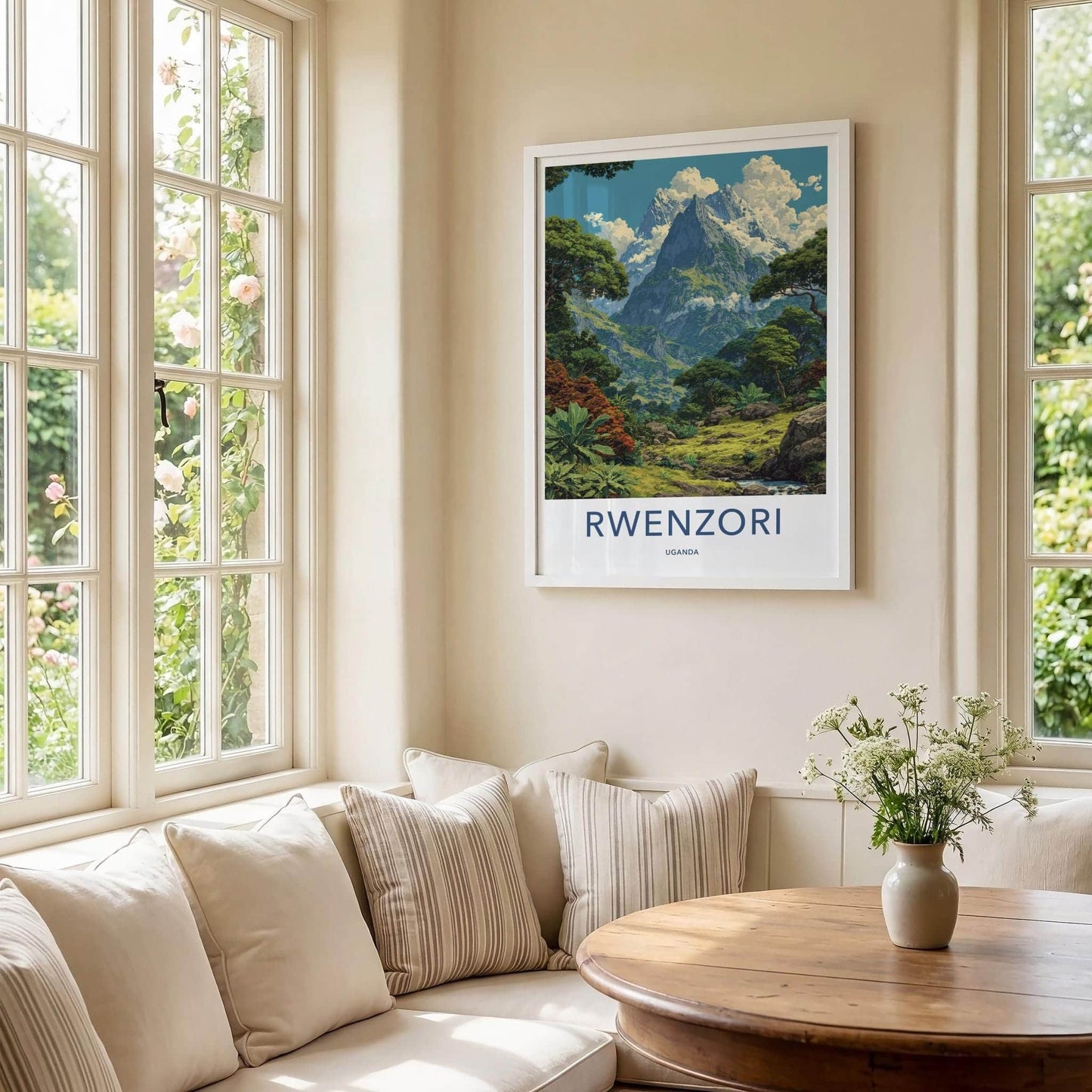 Rwenzori Poster - Uganda Wall Art - Lush Green Valley Home Decor
