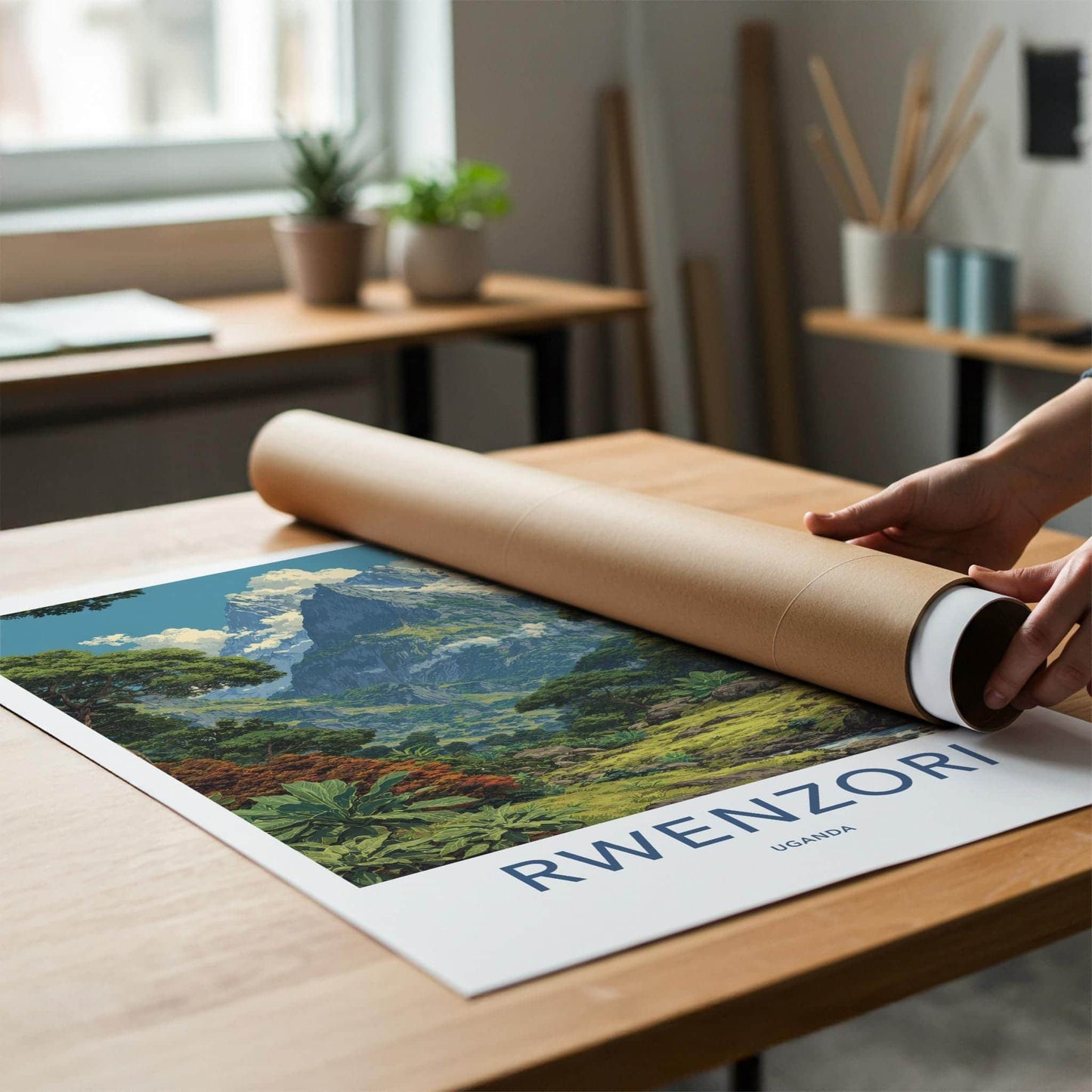 Rwenzori Poster - Uganda Wall Art - Lush Green Valley Home Decor
