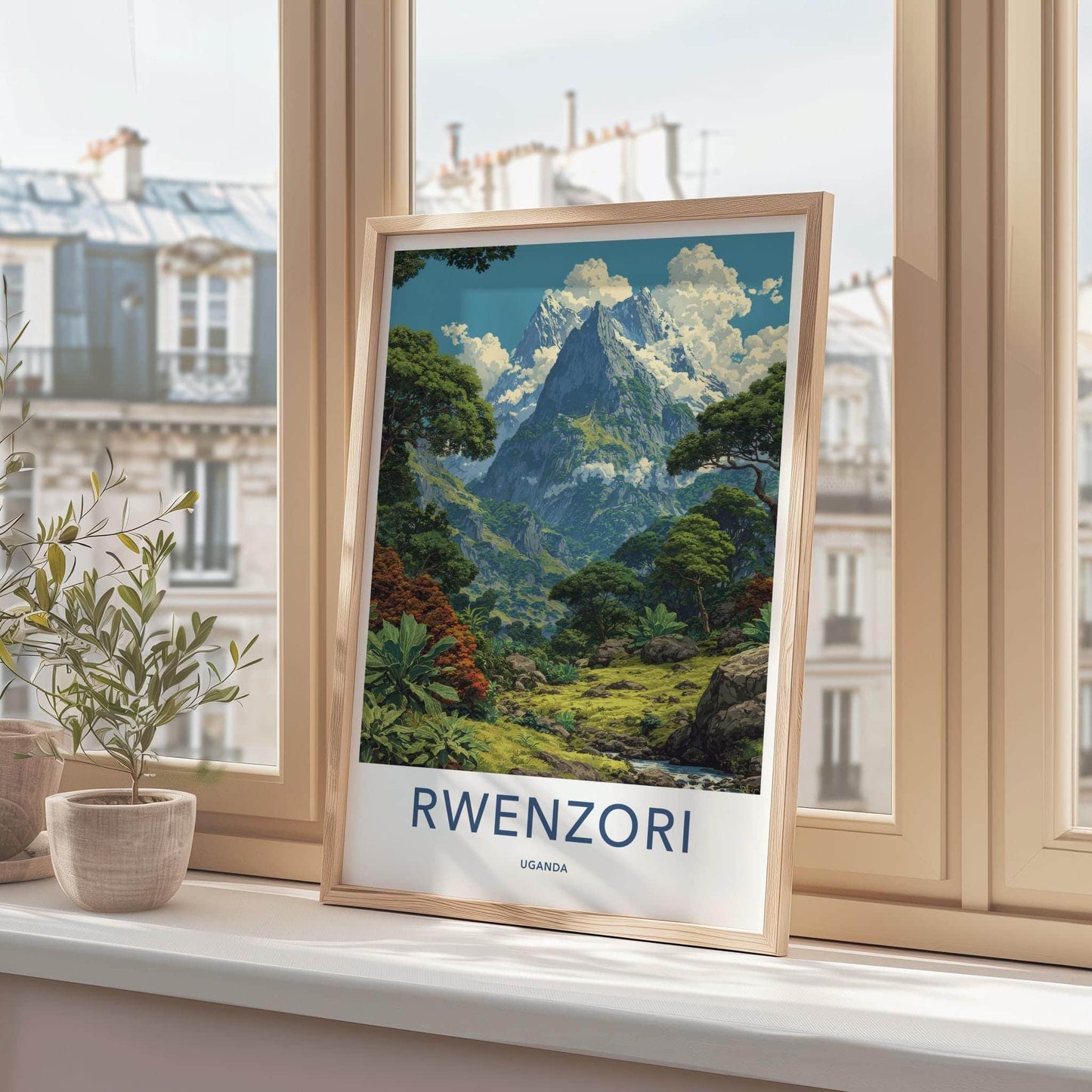 Rwenzori Poster - Uganda Wall Art - Lush Green Valley Home Decor