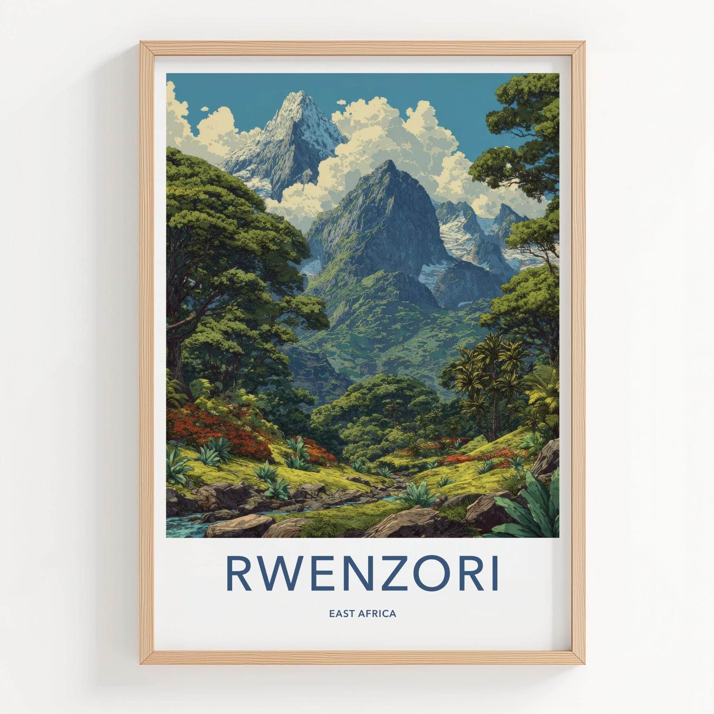 Rwenzori Poster - Uganda Wall Art - Tropical Mountain Landscape Home Decor