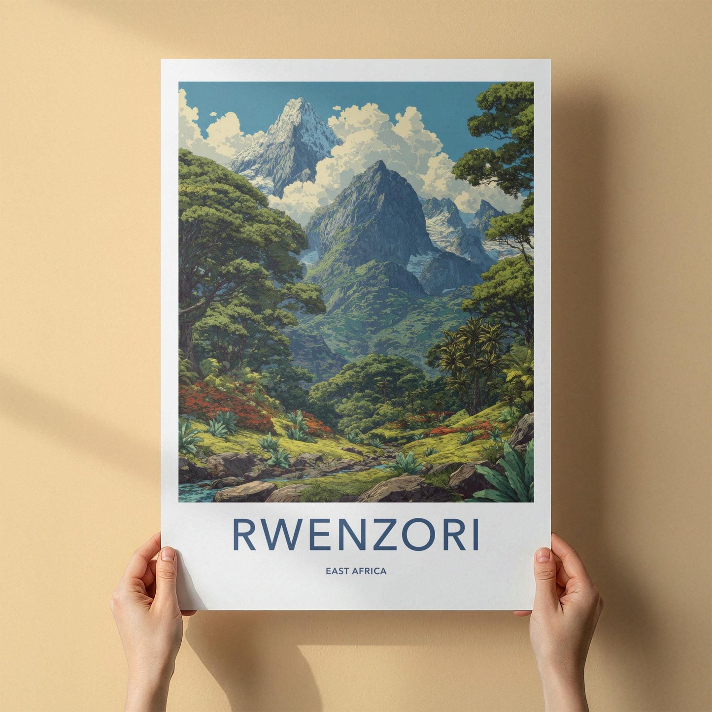 Rwenzori Poster - Uganda Wall Art - Tropical Mountain Landscape Home Decor