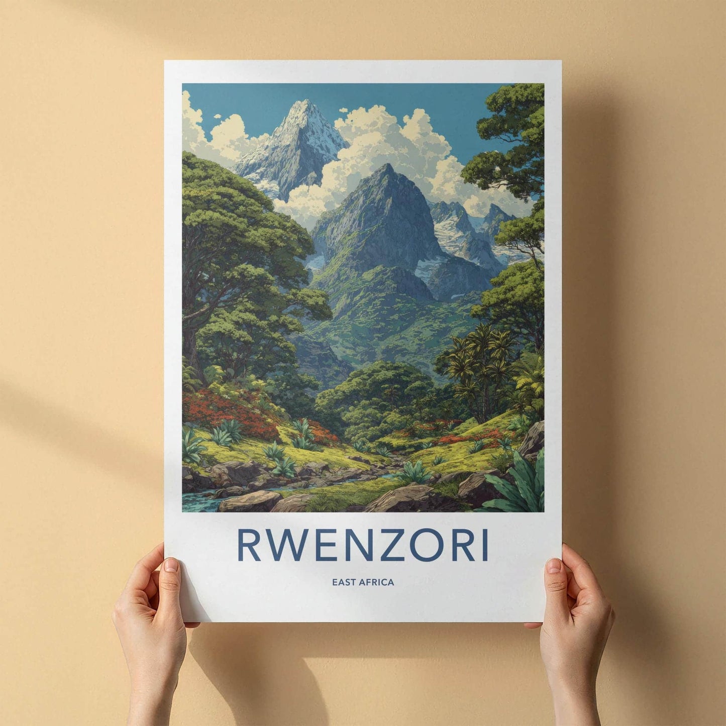 Rwenzori Poster - Uganda Wall Art - Tropical Mountain Landscape Home Decor