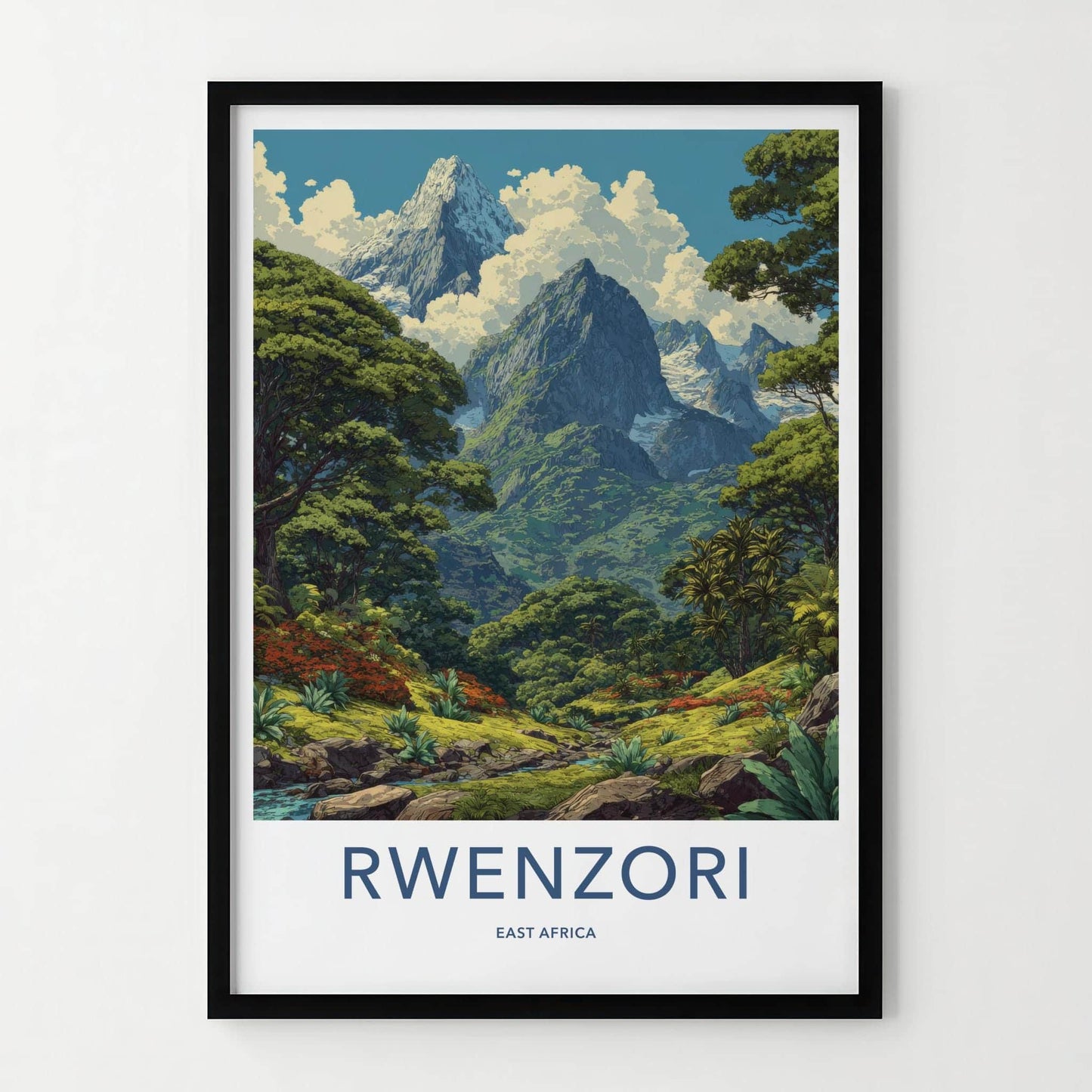 Rwenzori Poster - Uganda Wall Art - Tropical Mountain Landscape Home Decor