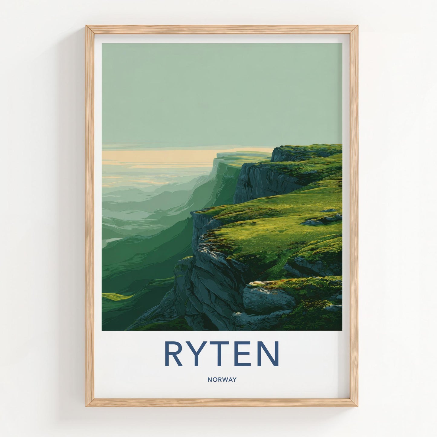 Ryten Poster - Norway Travel Art - Misty Mountain Vista Home Decor