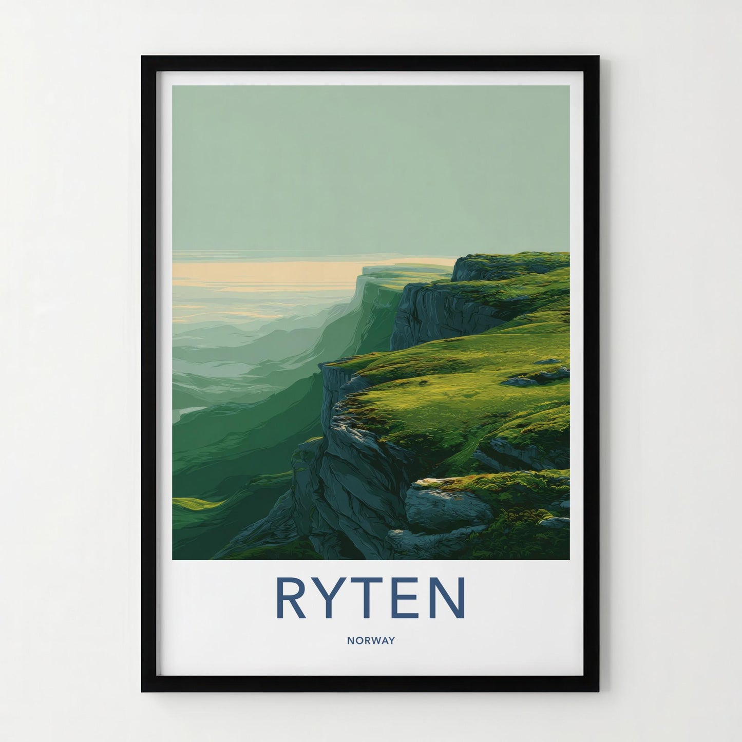 Ryten Poster - Norway Travel Art - Misty Mountain Vista Home Decor