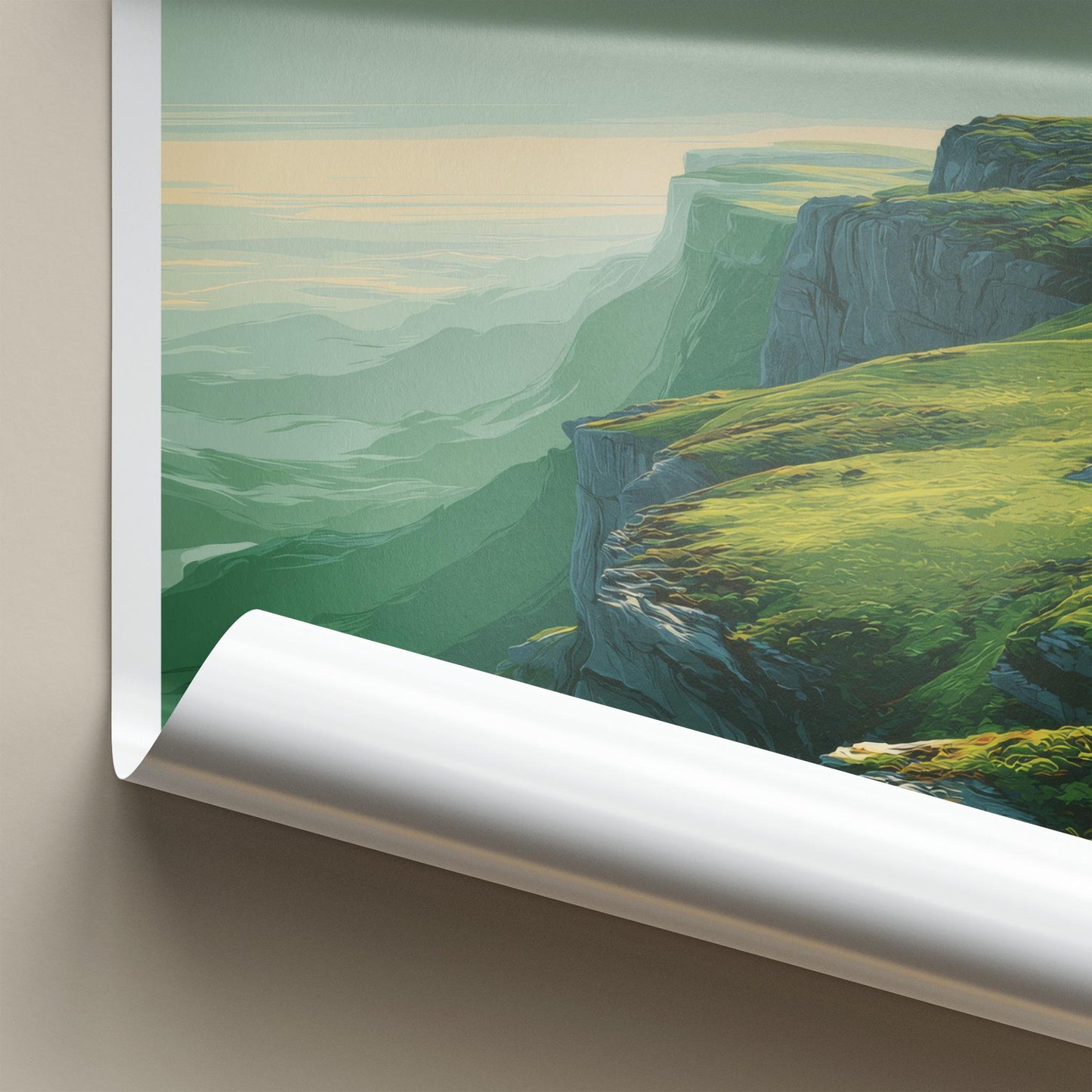 Ryten Poster - Norway Travel Art - Misty Mountain Vista Home Decor