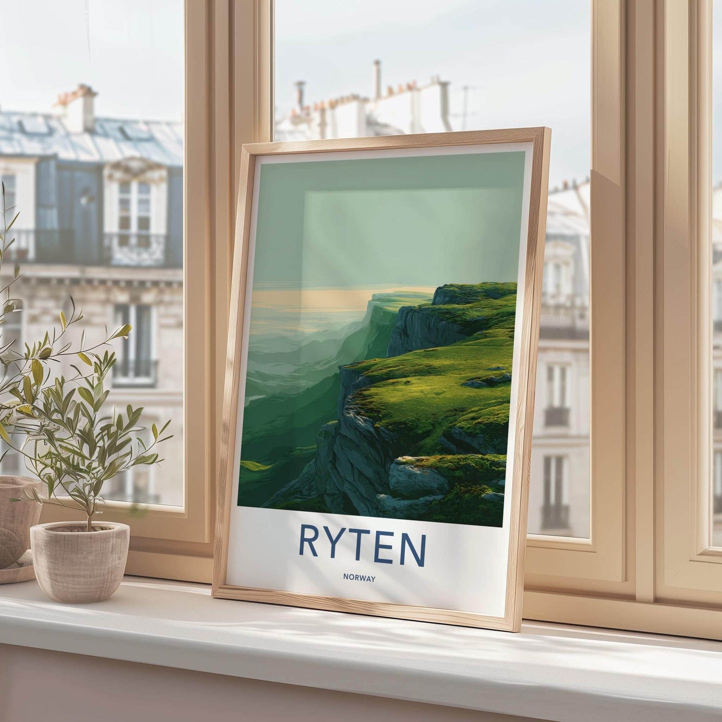 Ryten Poster - Norway Travel Art - Misty Mountain Vista Home Decor