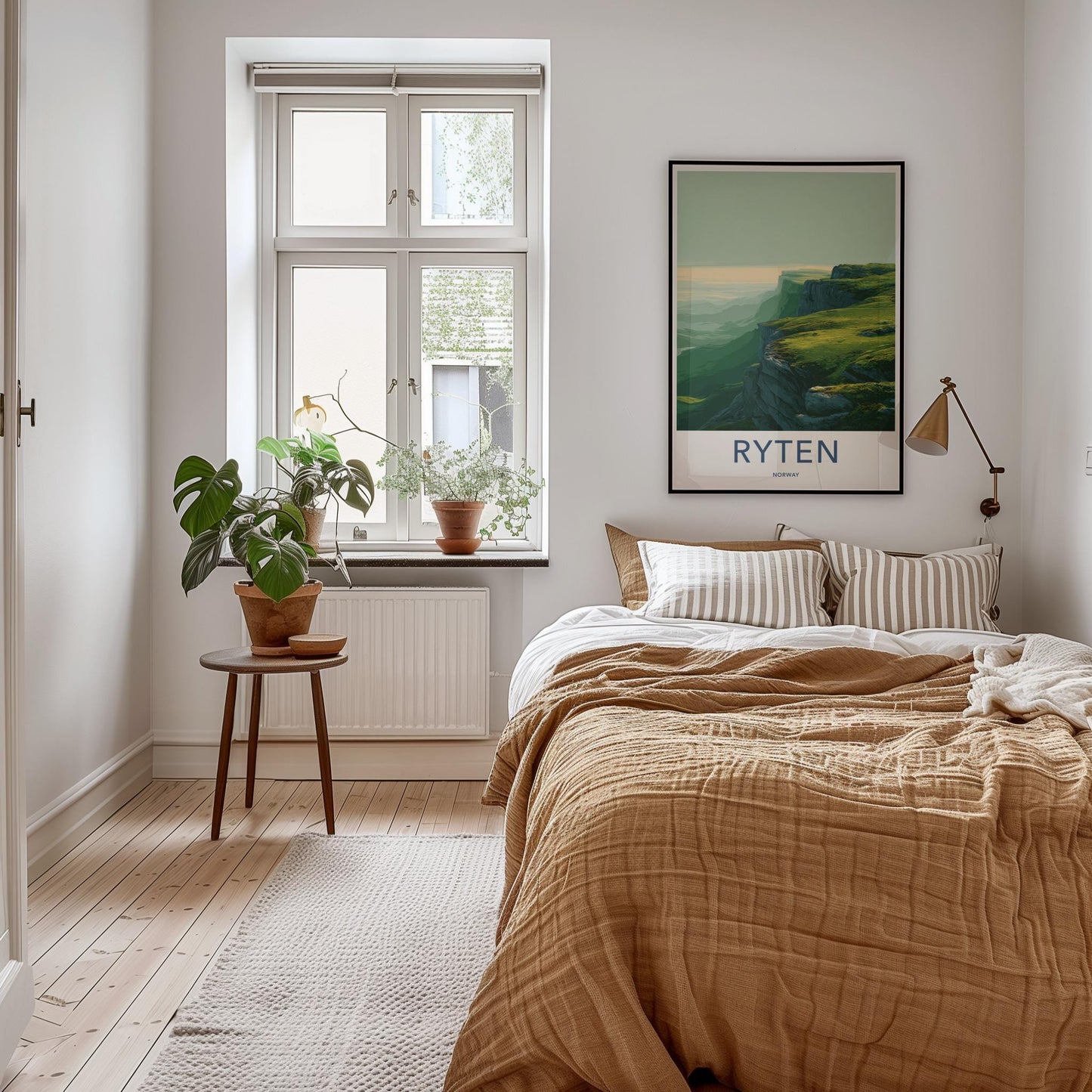 Ryten Poster - Norway Travel Art - Misty Mountain Vista Home Decor