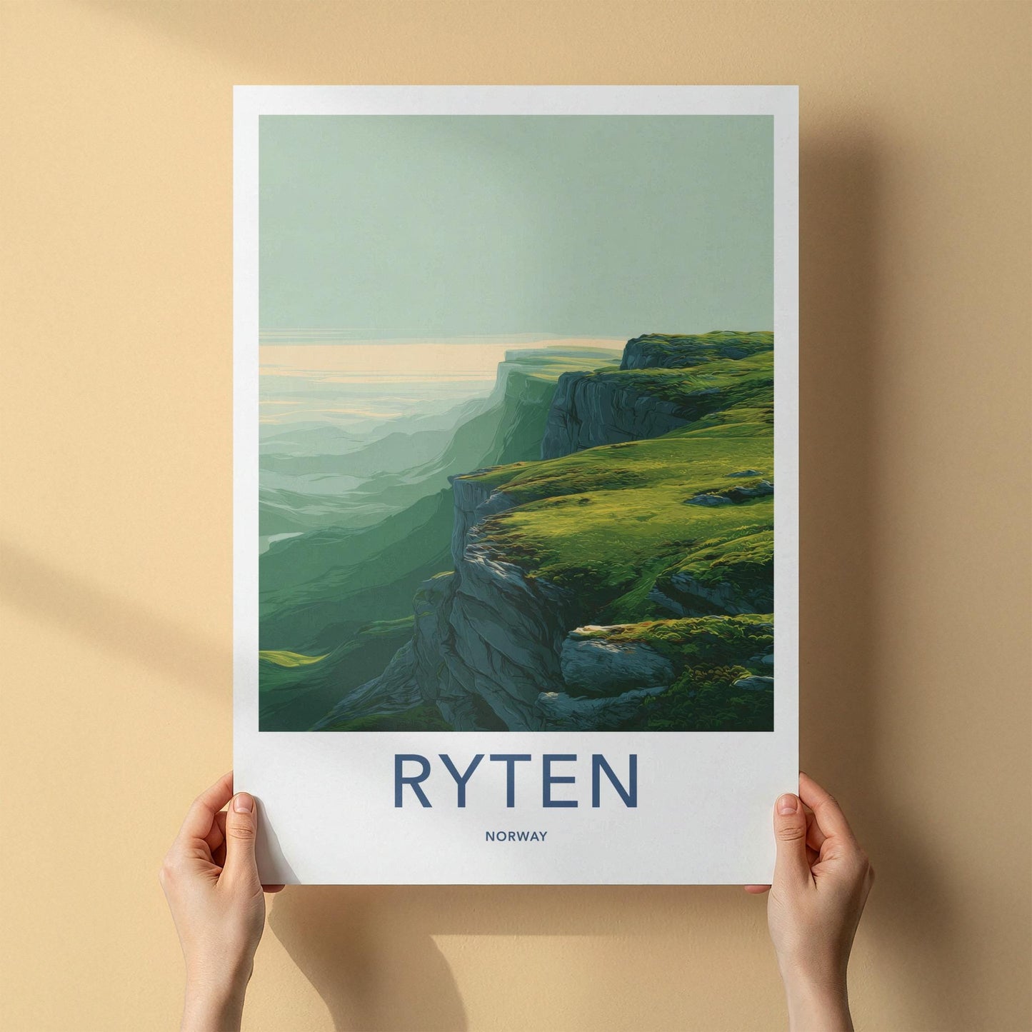 Ryten Poster - Norway Travel Art - Misty Mountain Vista Home Decor