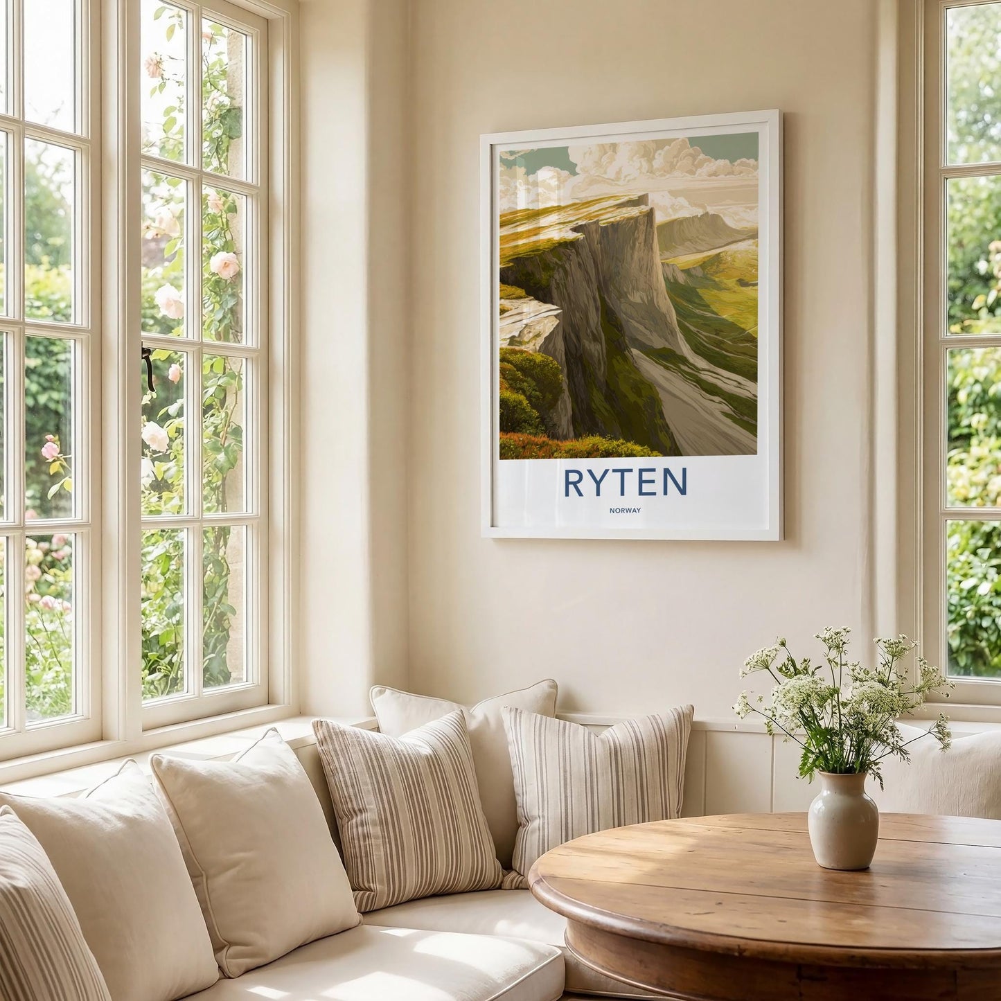 Ryten Poster - Norway Wall Art - Steep Cliffside Landscape Home Decor